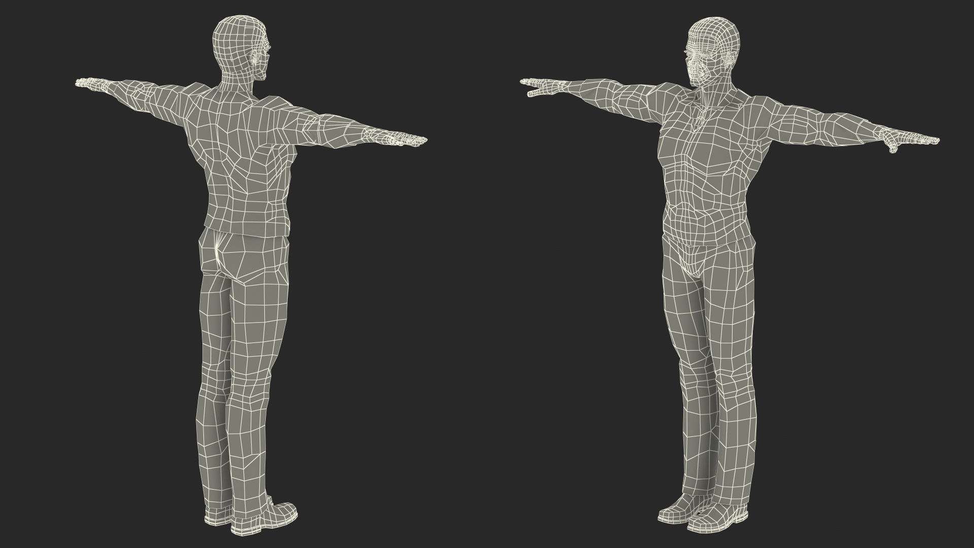 3D Afro American Man in City Style T Pose model