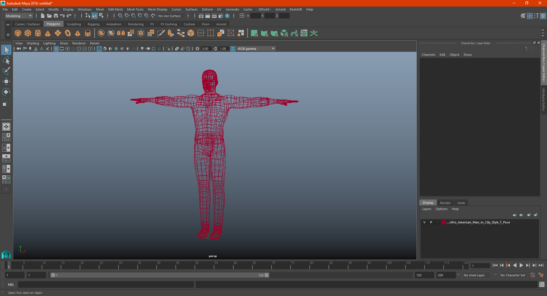 3D Afro American Man in City Style T Pose model