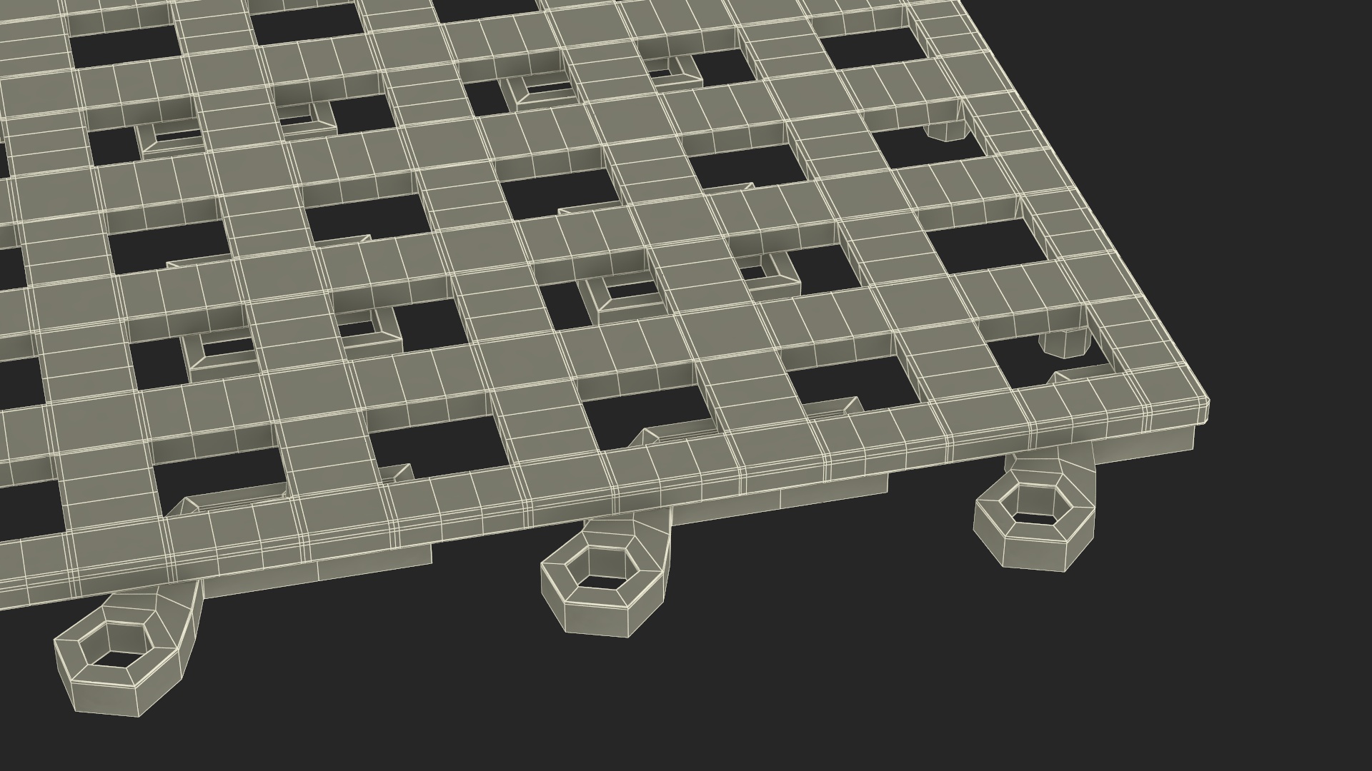 Plastic Floor Mat Piece Green 3D model