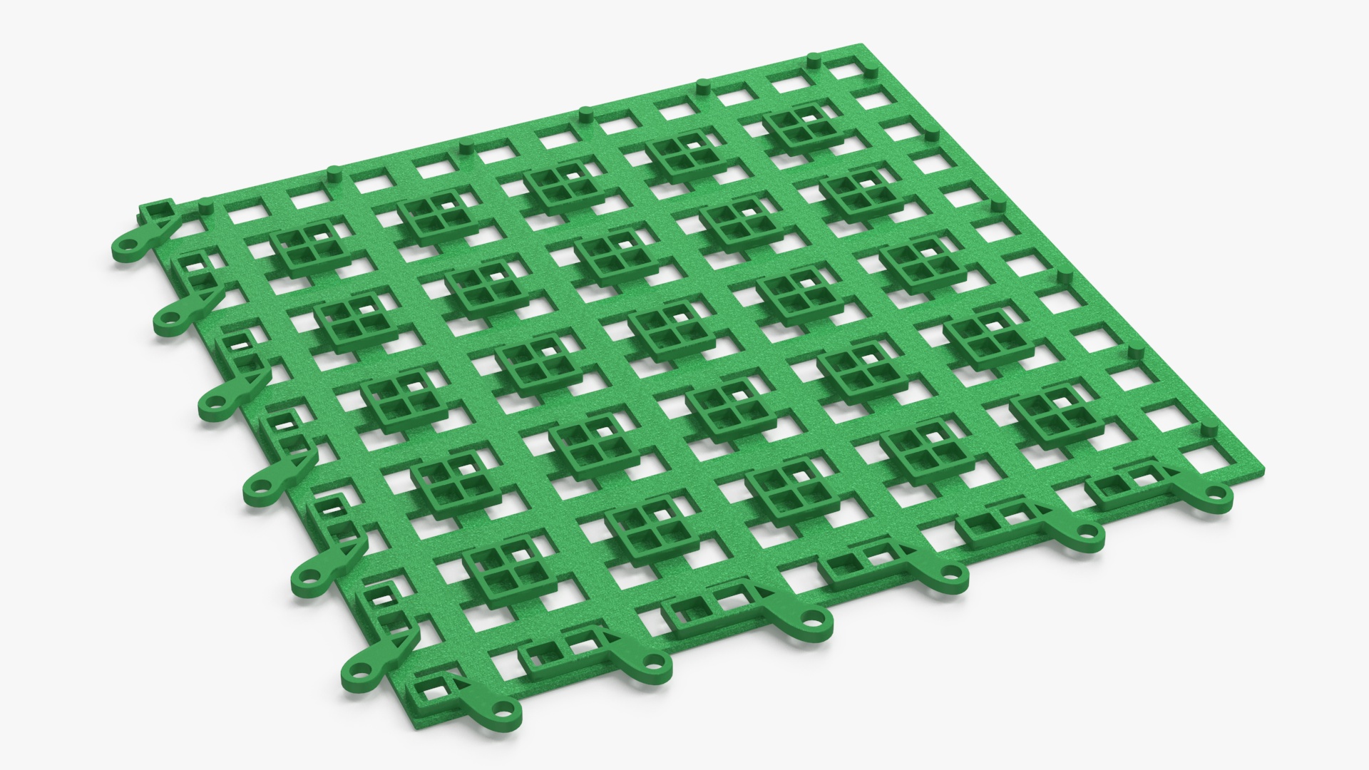 Plastic Floor Mat Piece Green 3D model