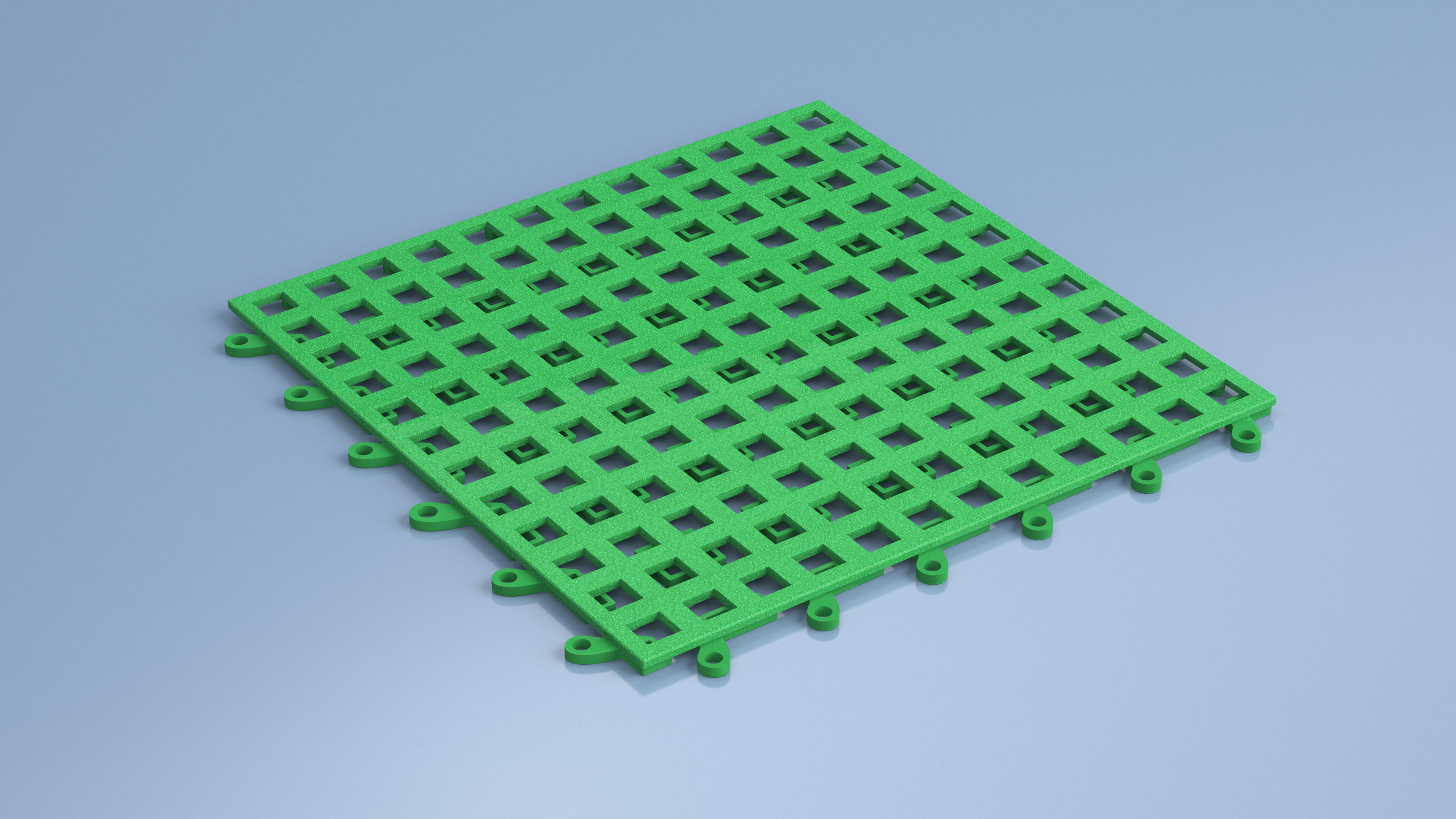 Plastic Floor Mat Piece Green 3D model
