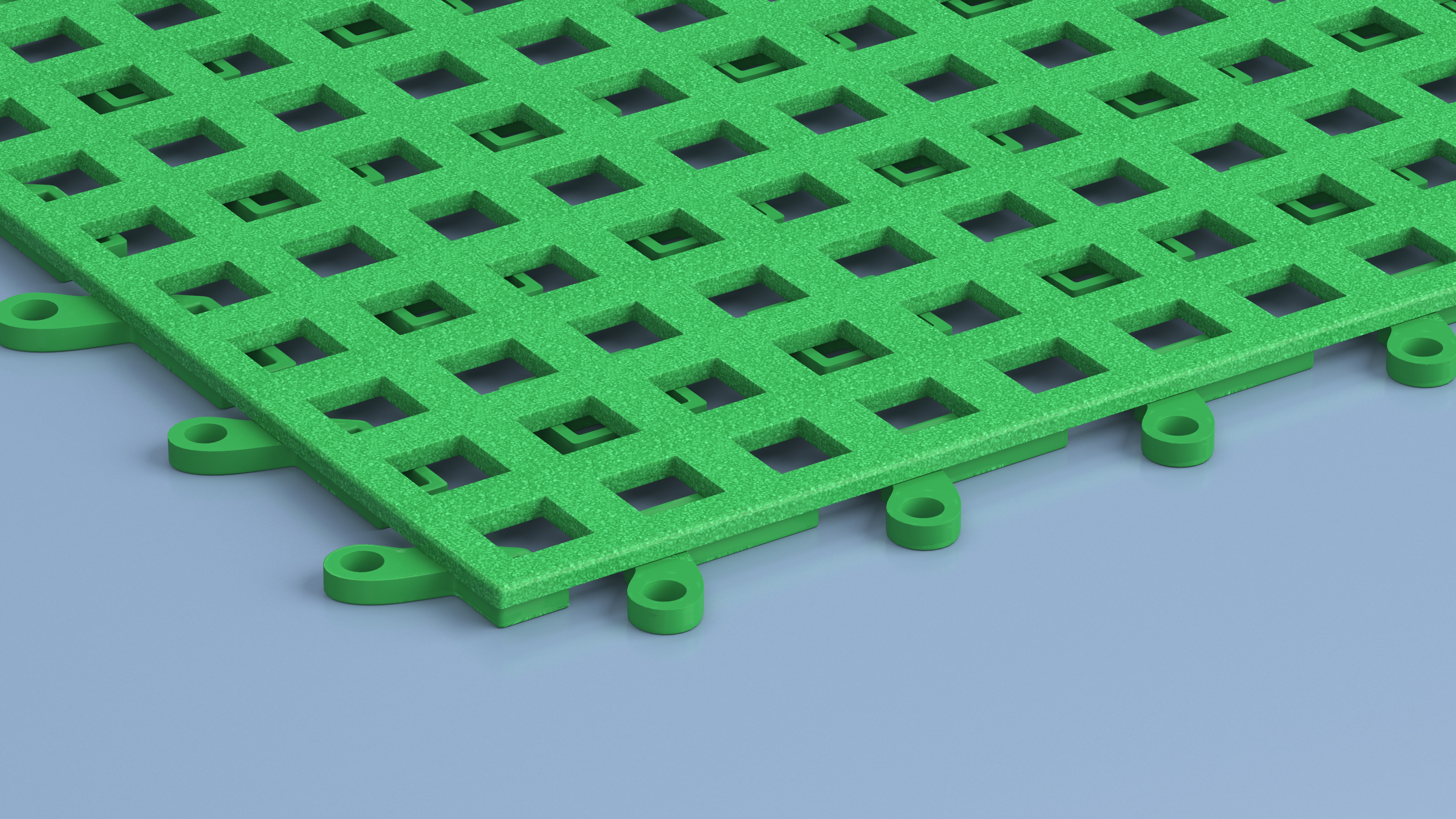 Plastic Floor Mat Piece Green 3D model