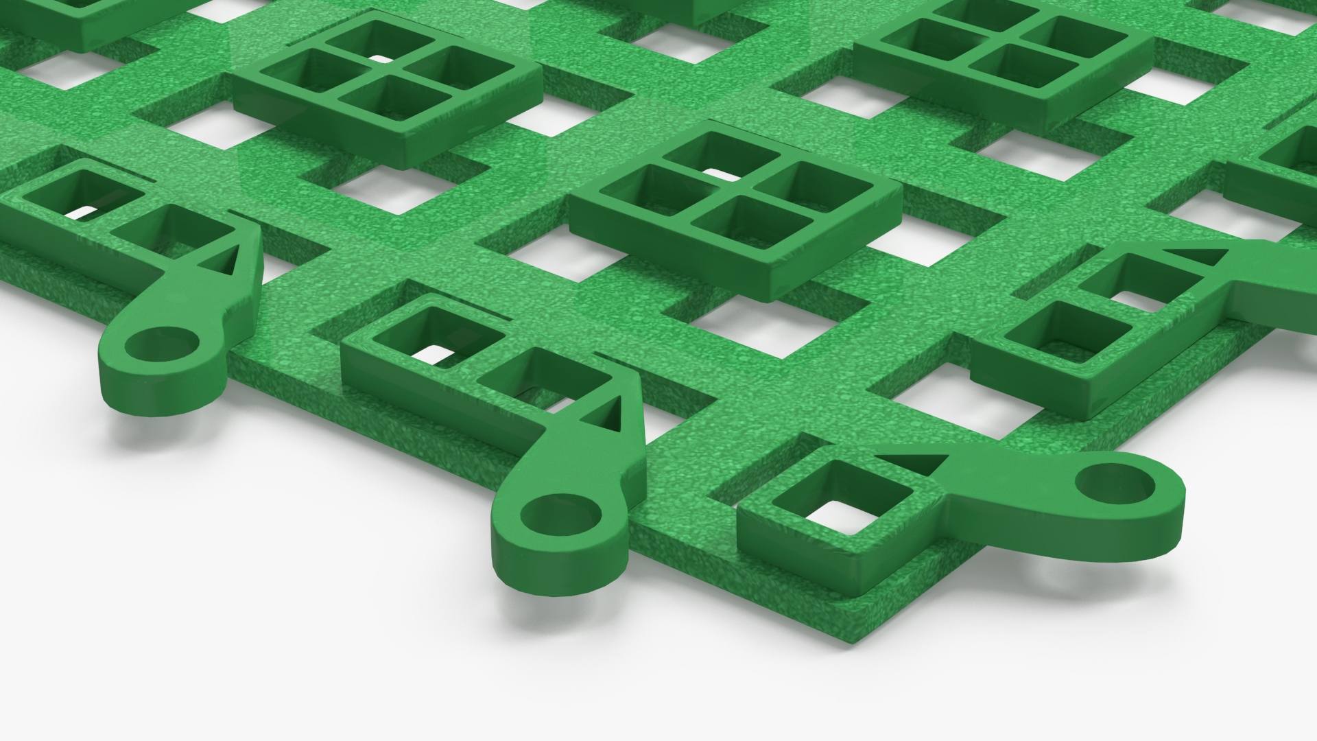 Plastic Floor Mat Piece Green 3D model