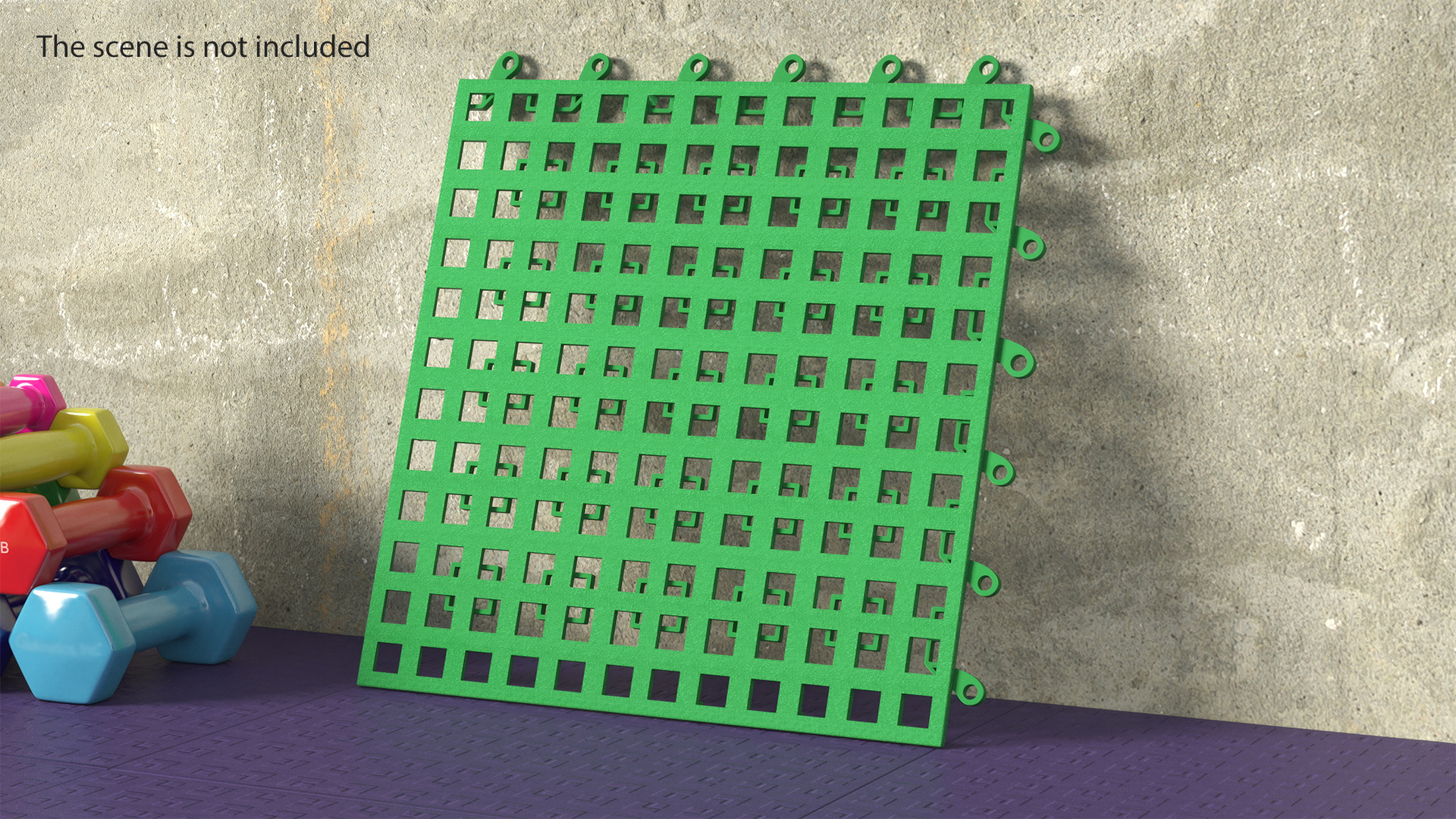 Plastic Floor Mat Piece Green 3D model