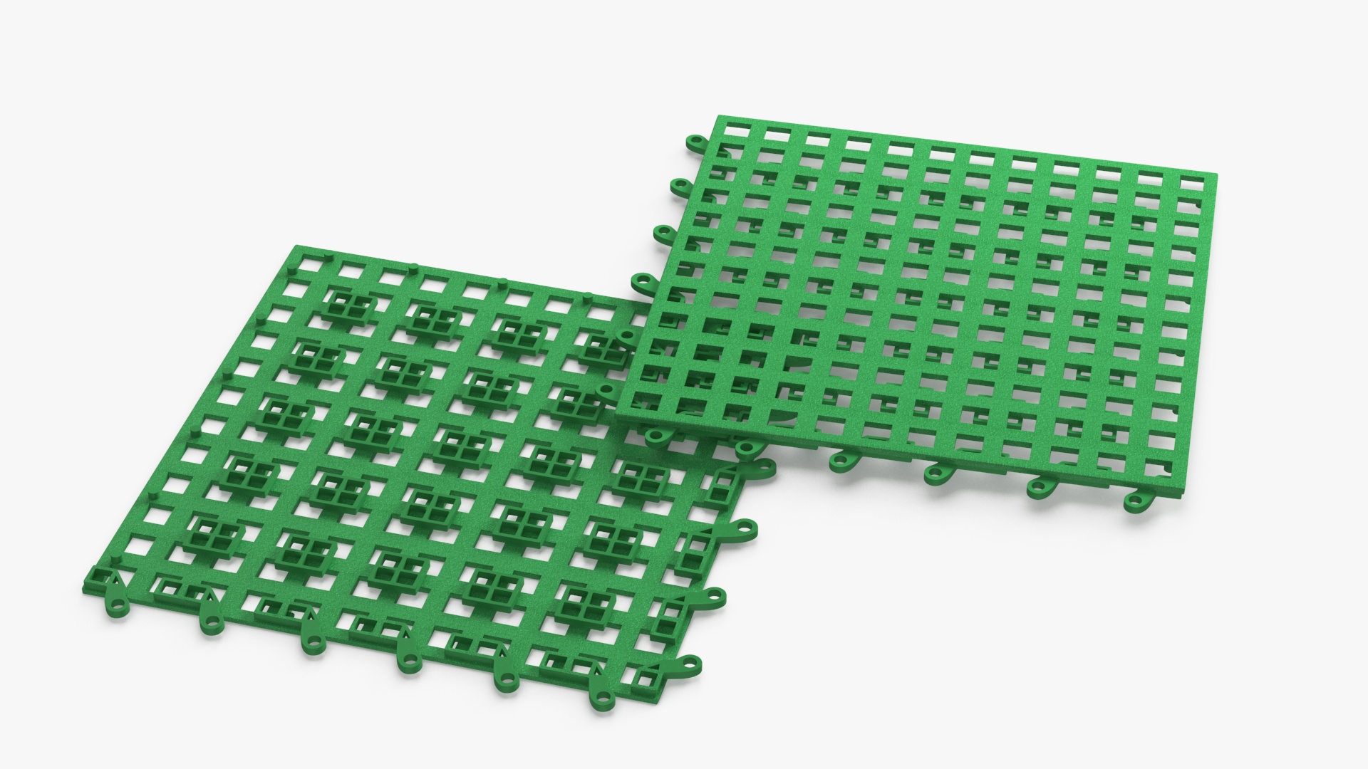 Plastic Floor Mat Piece Green 3D model