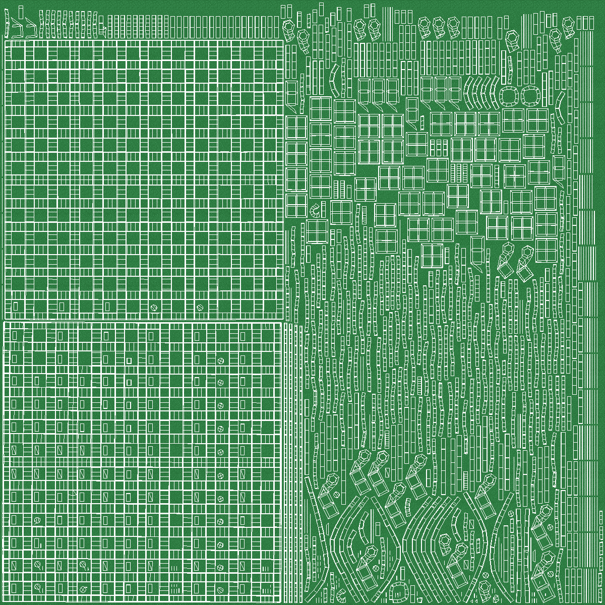 Plastic Floor Mat Piece Green 3D model