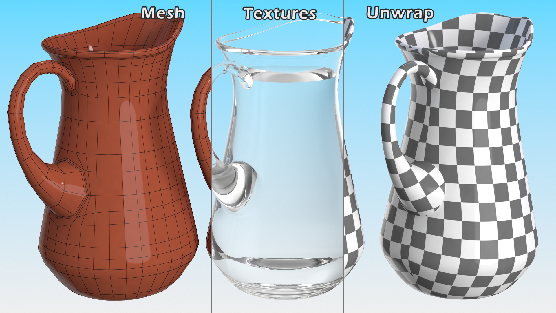 3D model Glass Jug With Water