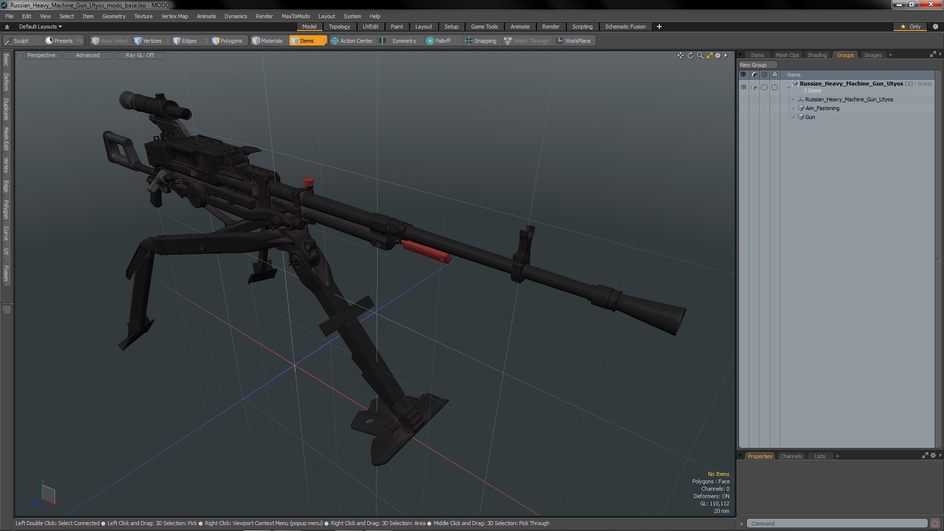 3D Russian Heavy Machine Gun Utyos