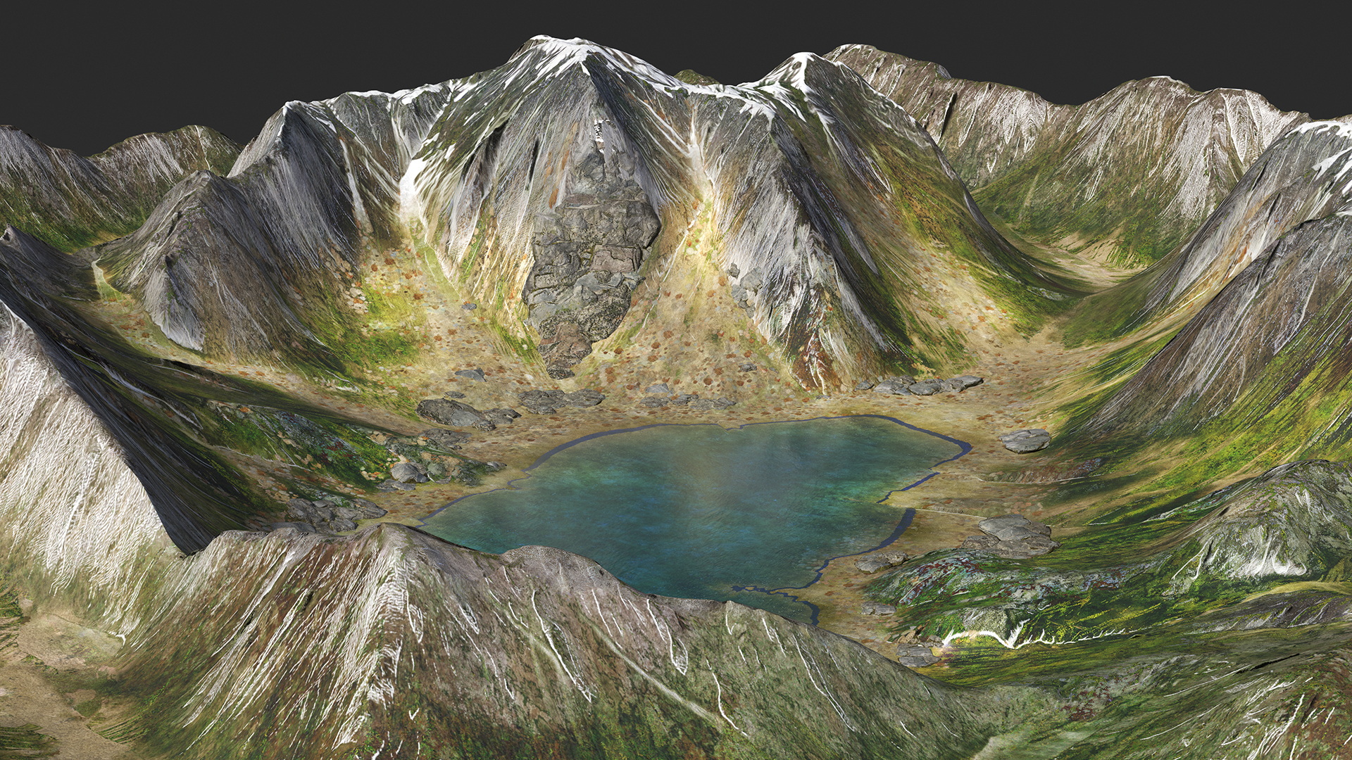 3D Mountain Lake model