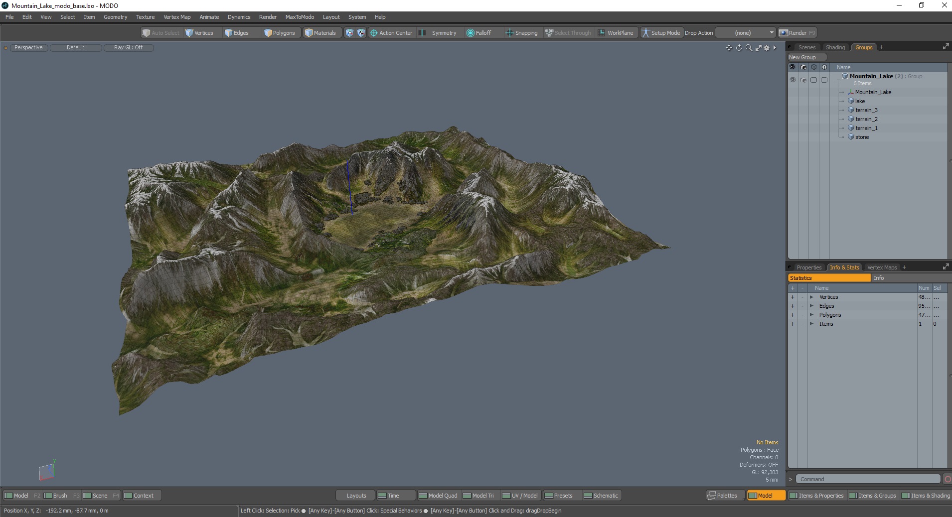 3D Mountain Lake model