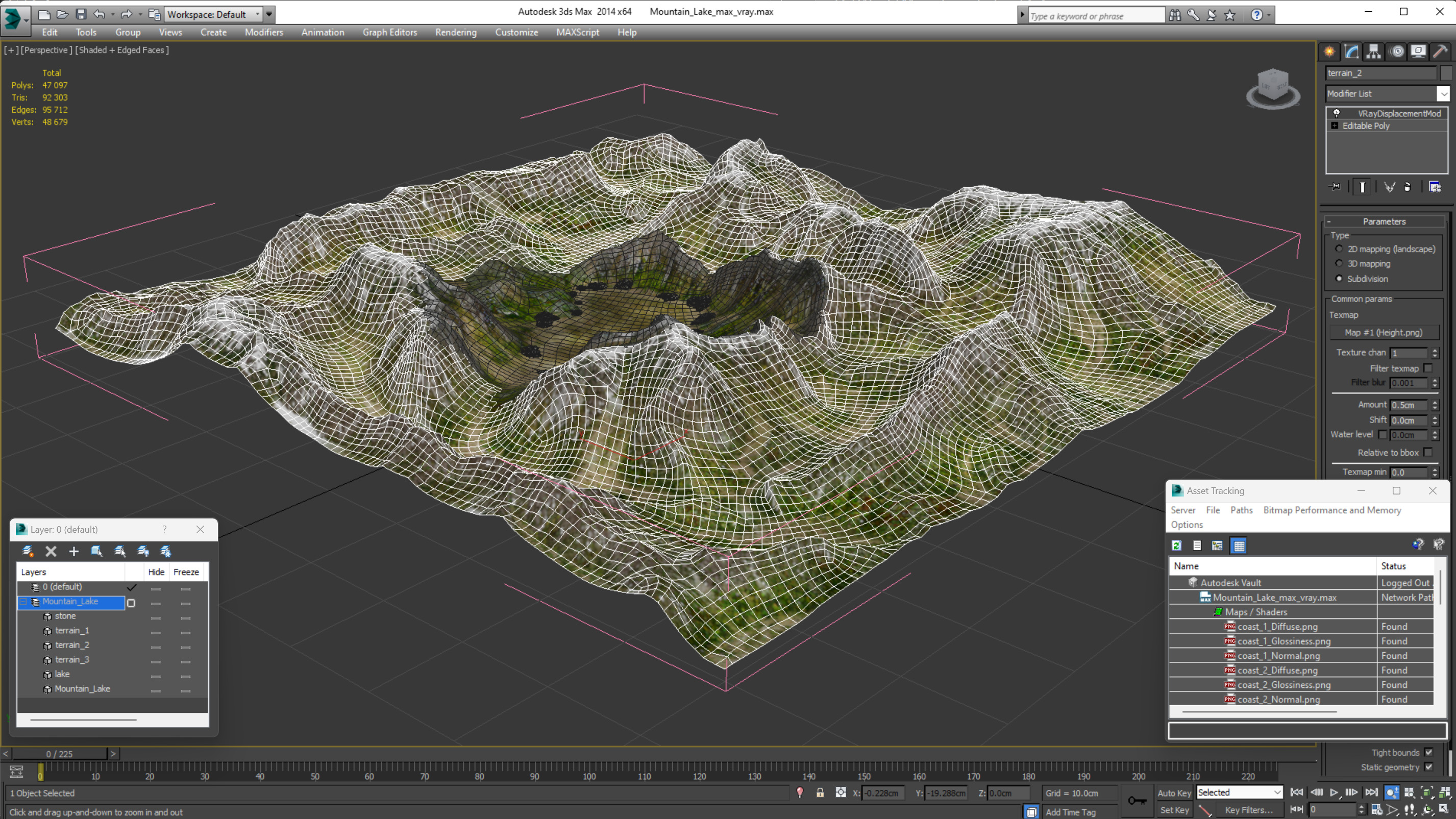 3D Mountain Lake model