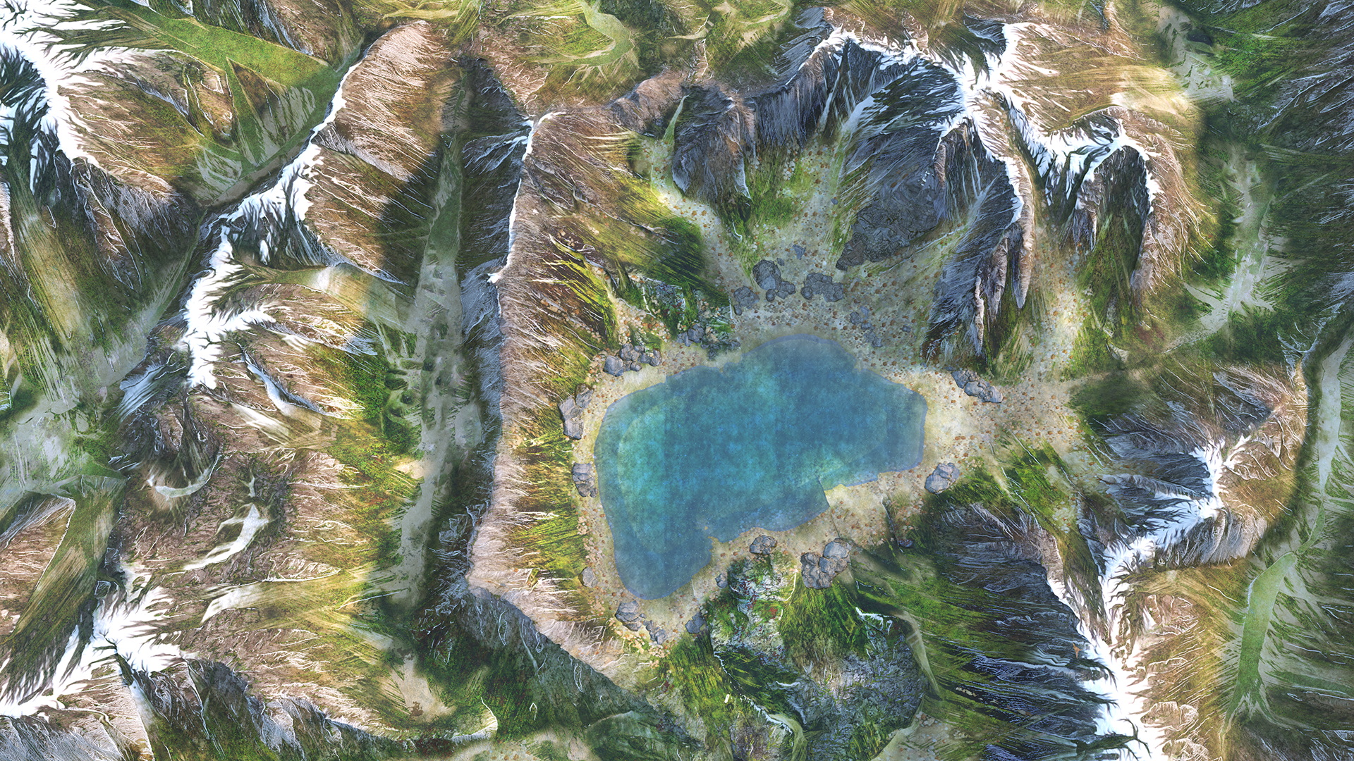 3D Mountain Lake model