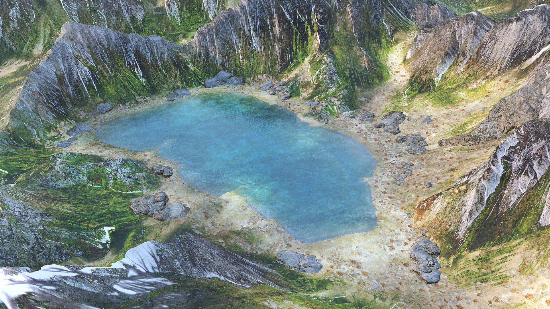 3D Mountain Lake model