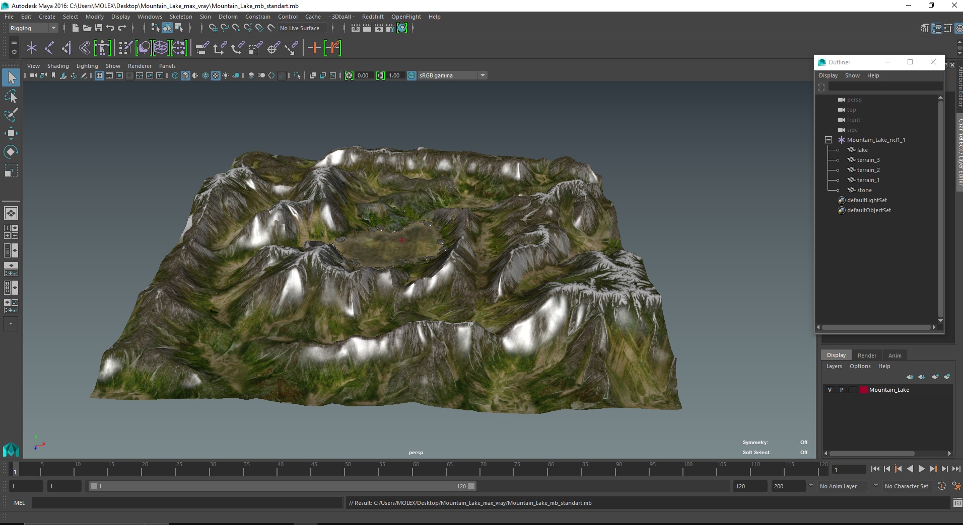 3D Mountain Lake model