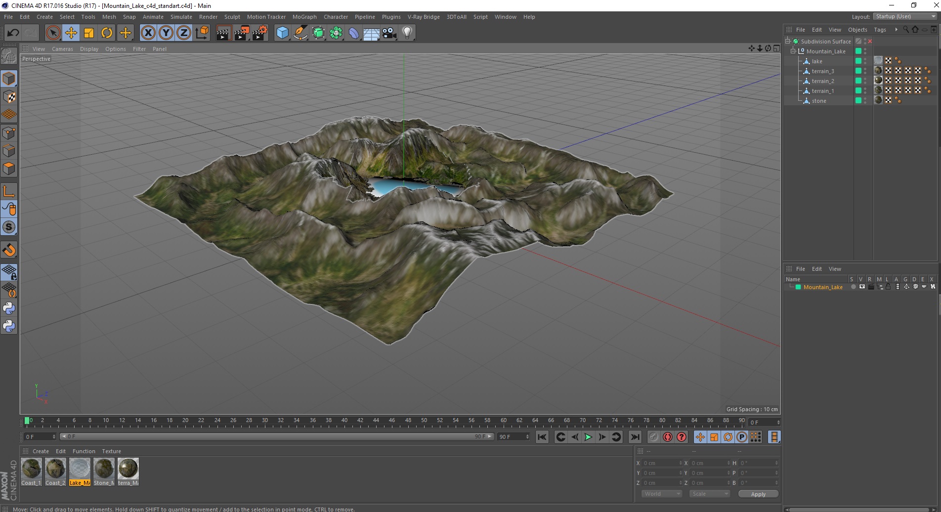 3D Mountain Lake model