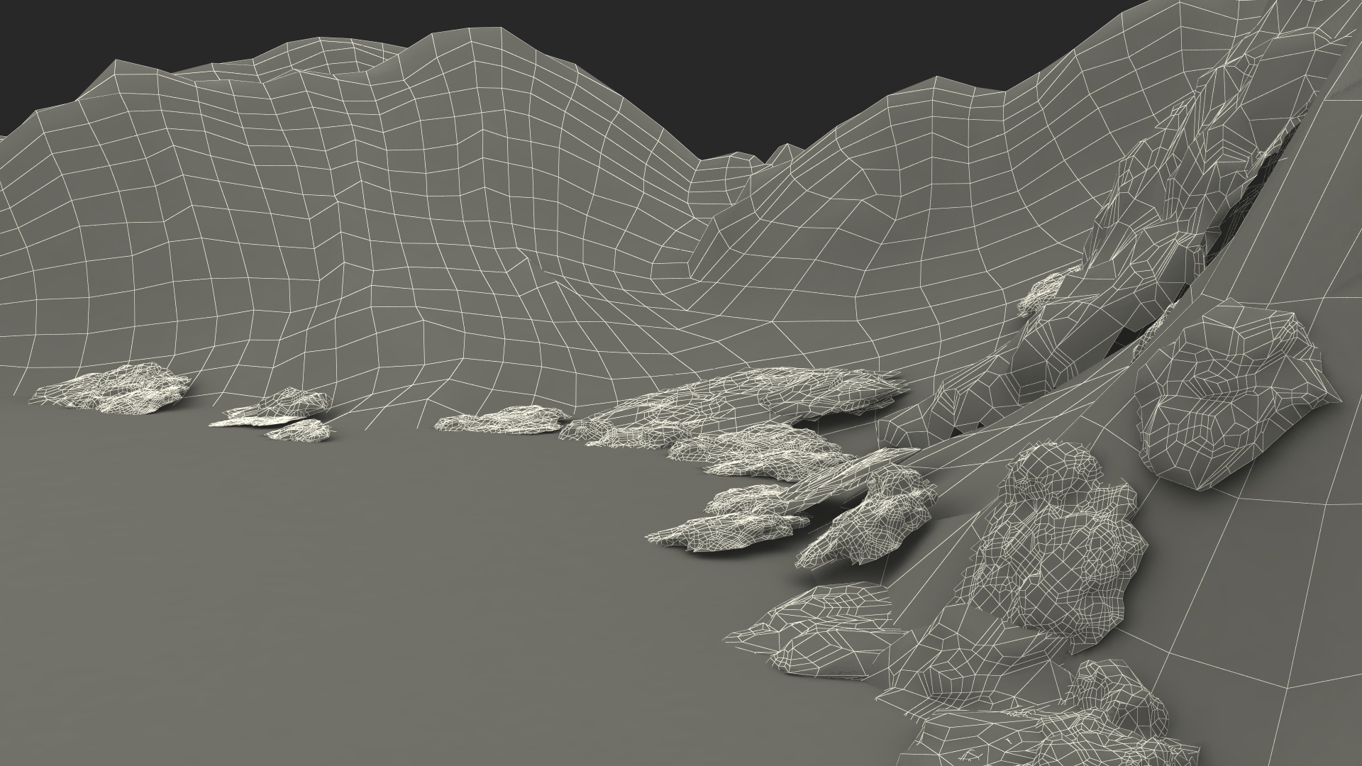3D Mountain Lake model