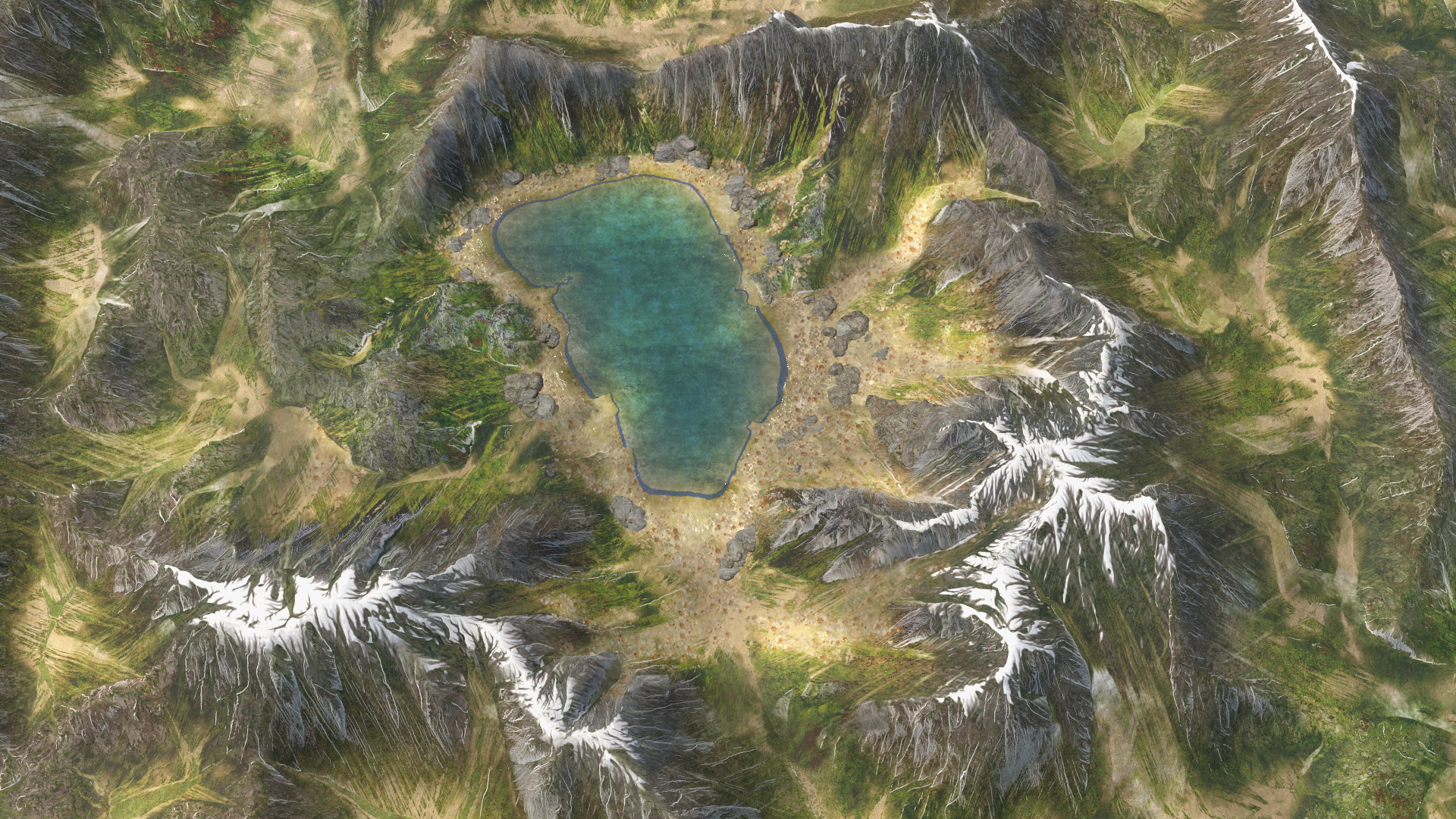 3D Mountain Lake model
