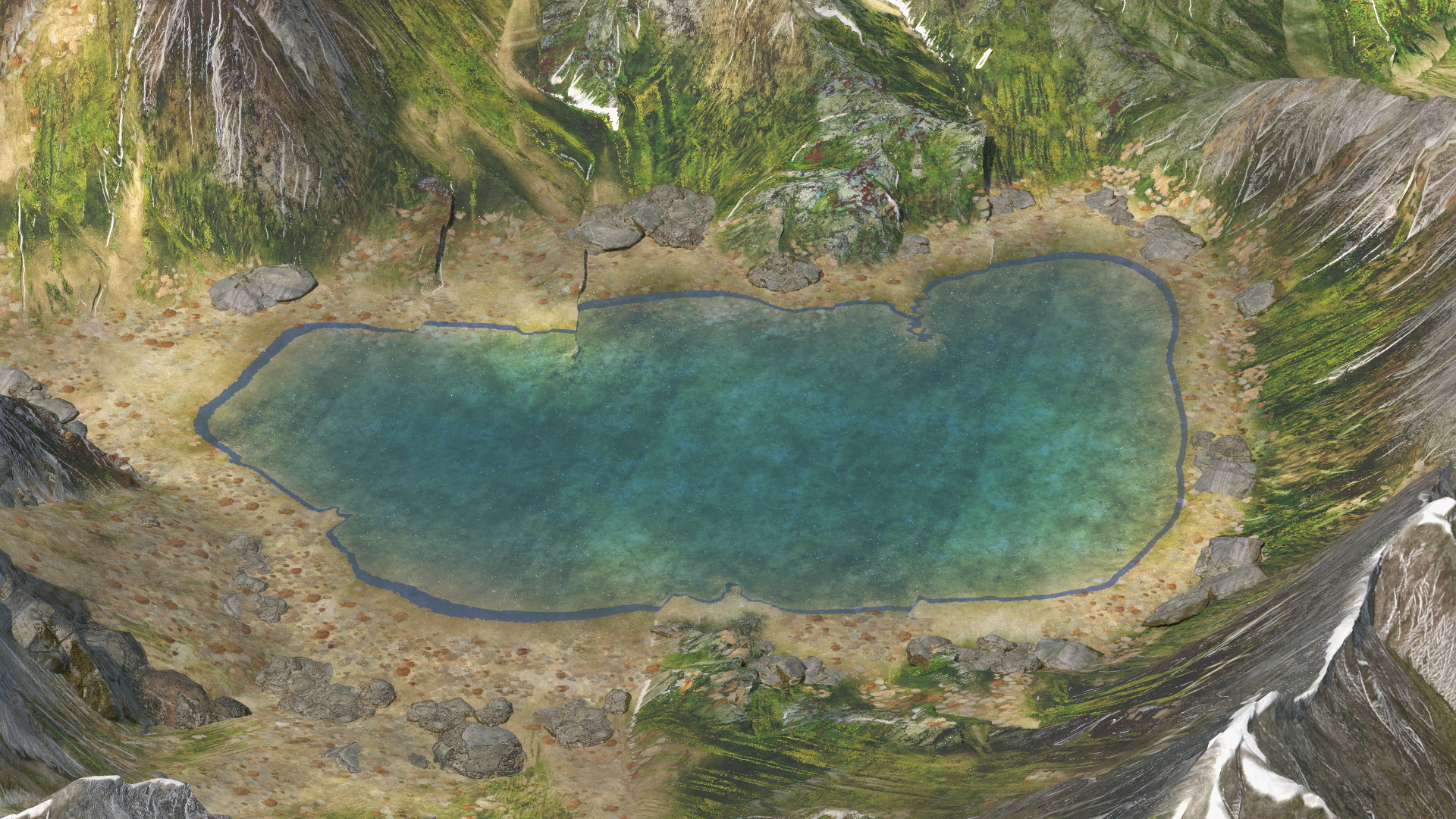 3D Mountain Lake model
