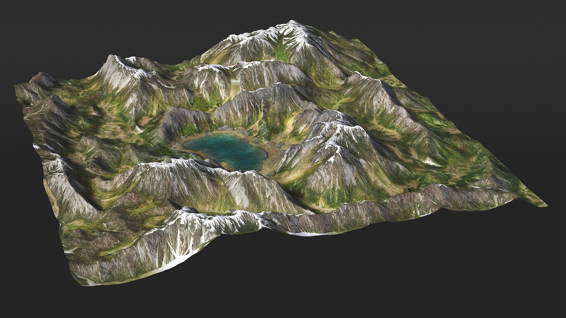 3D Mountain Lake model