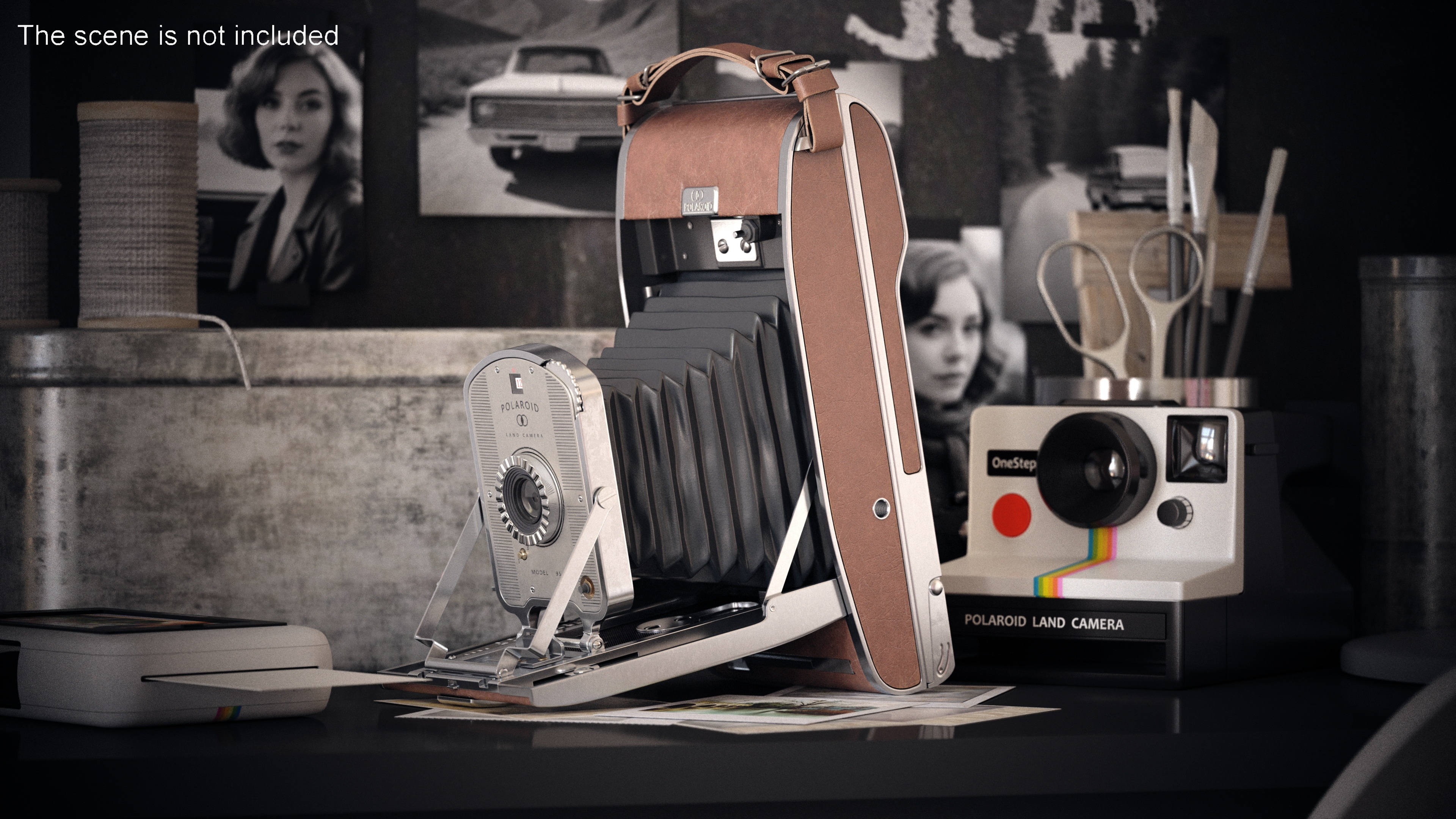 Vintage Polaroid Camera Model 95 3D