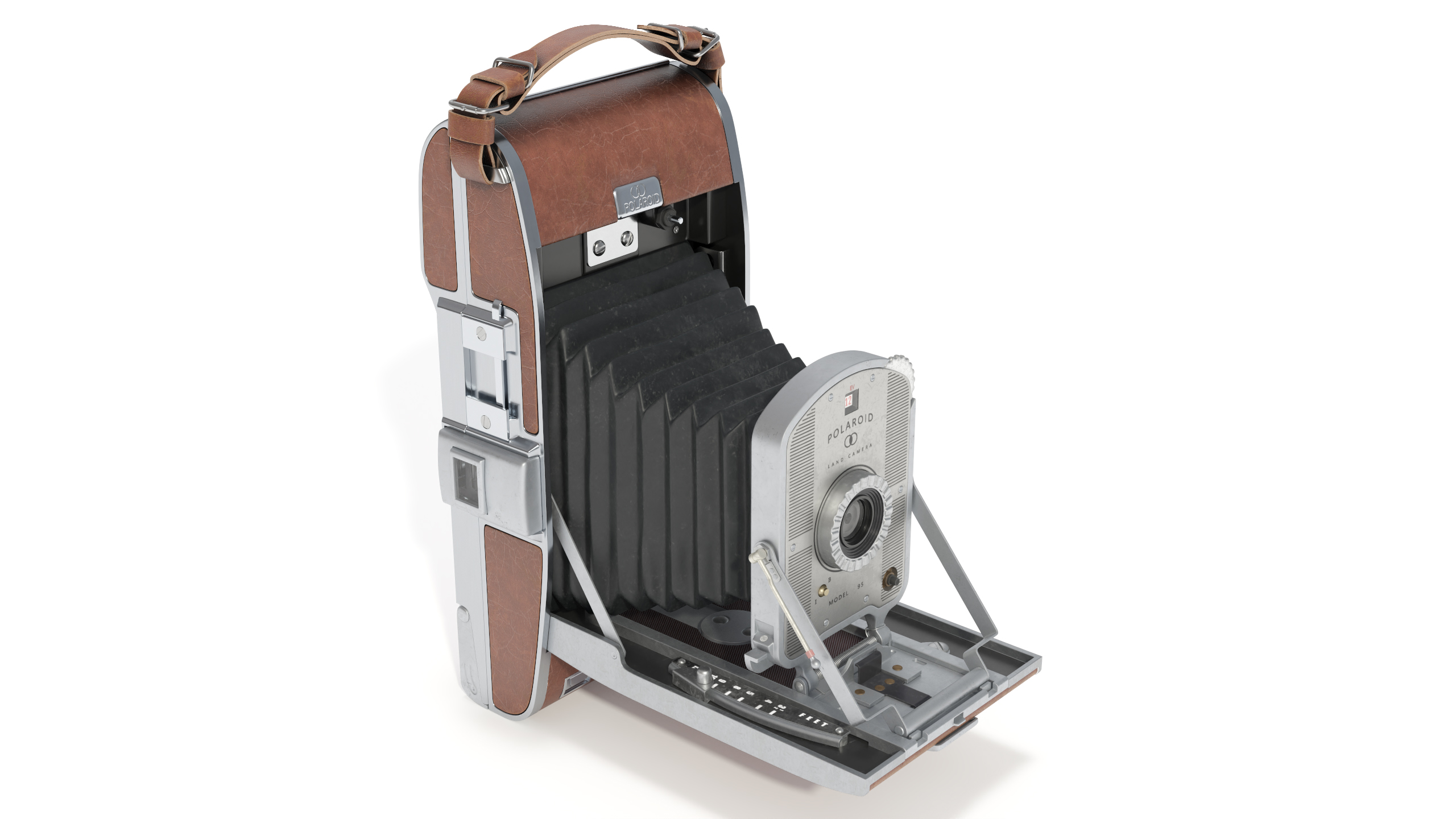 Vintage Polaroid Camera Model 95 3D