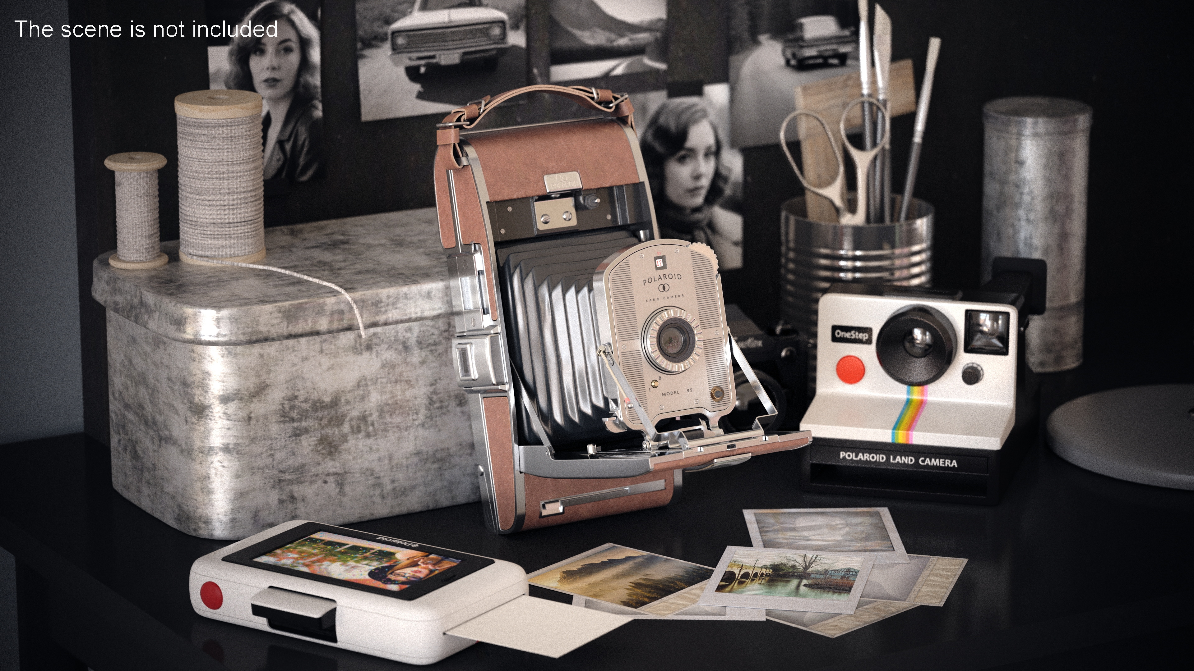 Vintage Polaroid Camera Model 95 3D