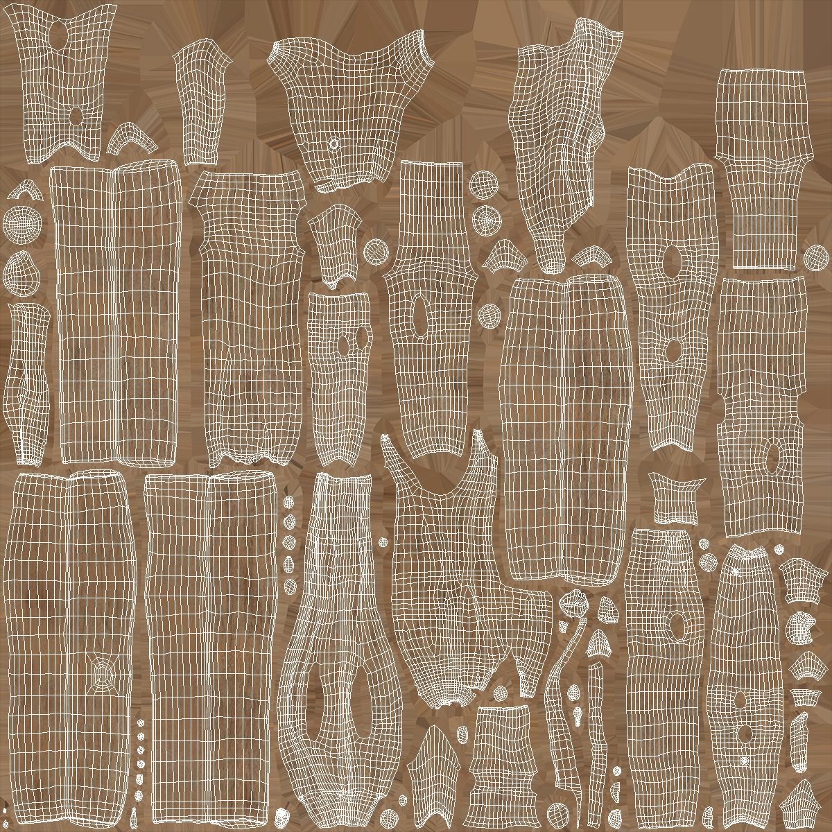 Log Rustic Snag Bed 3D model