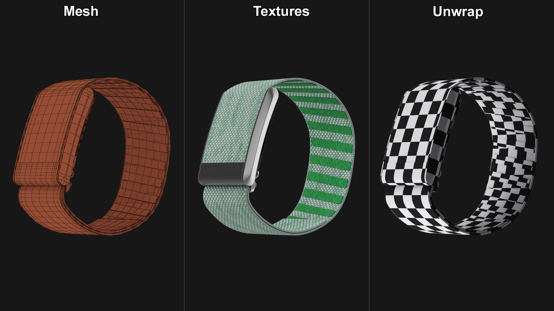 Fitness Band Green Rigged for Cinema 4D 3D model