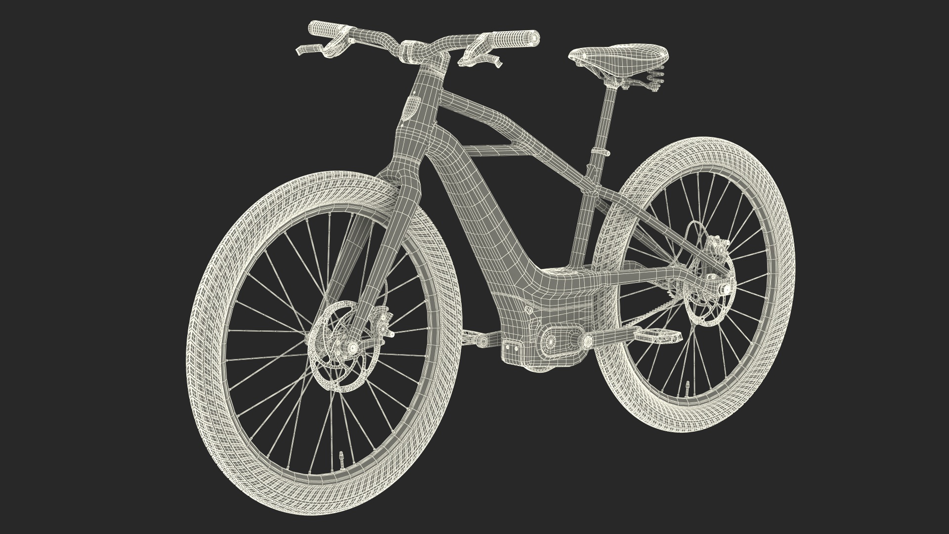 3D Electric Bike Harley Davidson Red model