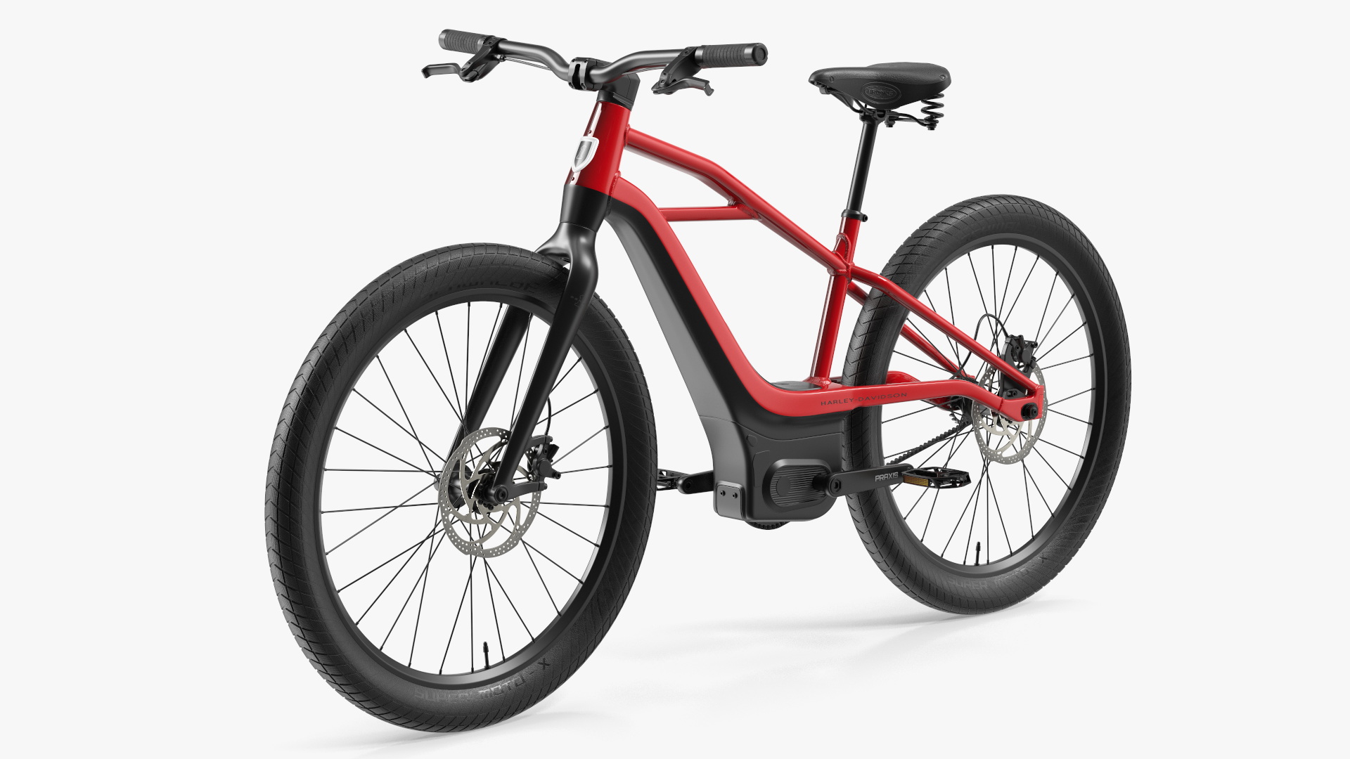 3D Electric Bike Harley Davidson Red model