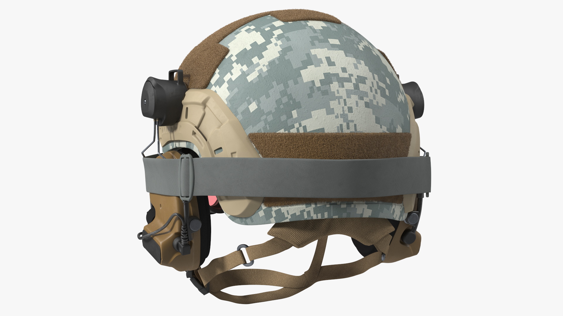 3D model Equipped Military Soldier in Grey Camo Walking Fur