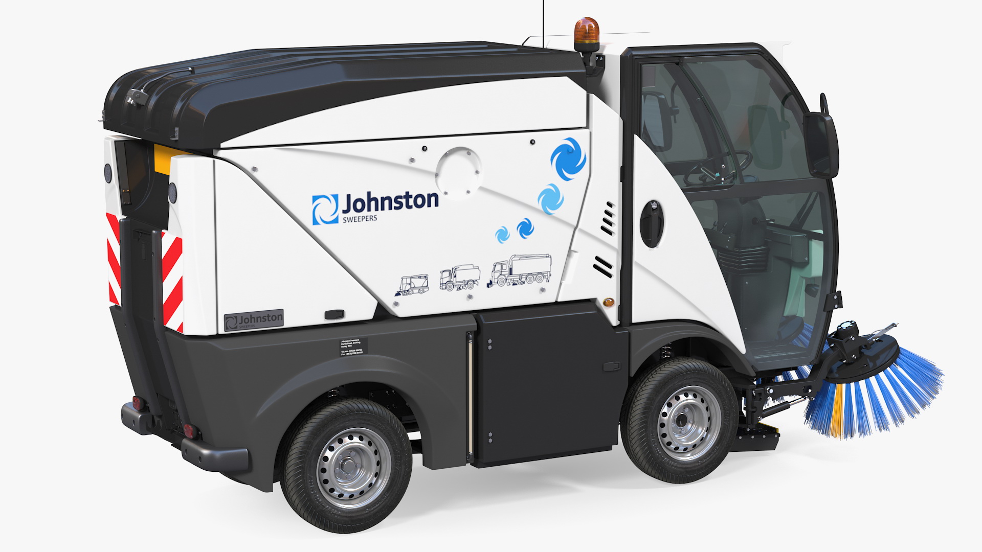 Johnston CN101 Compact Road Sweeper Rigged 3D