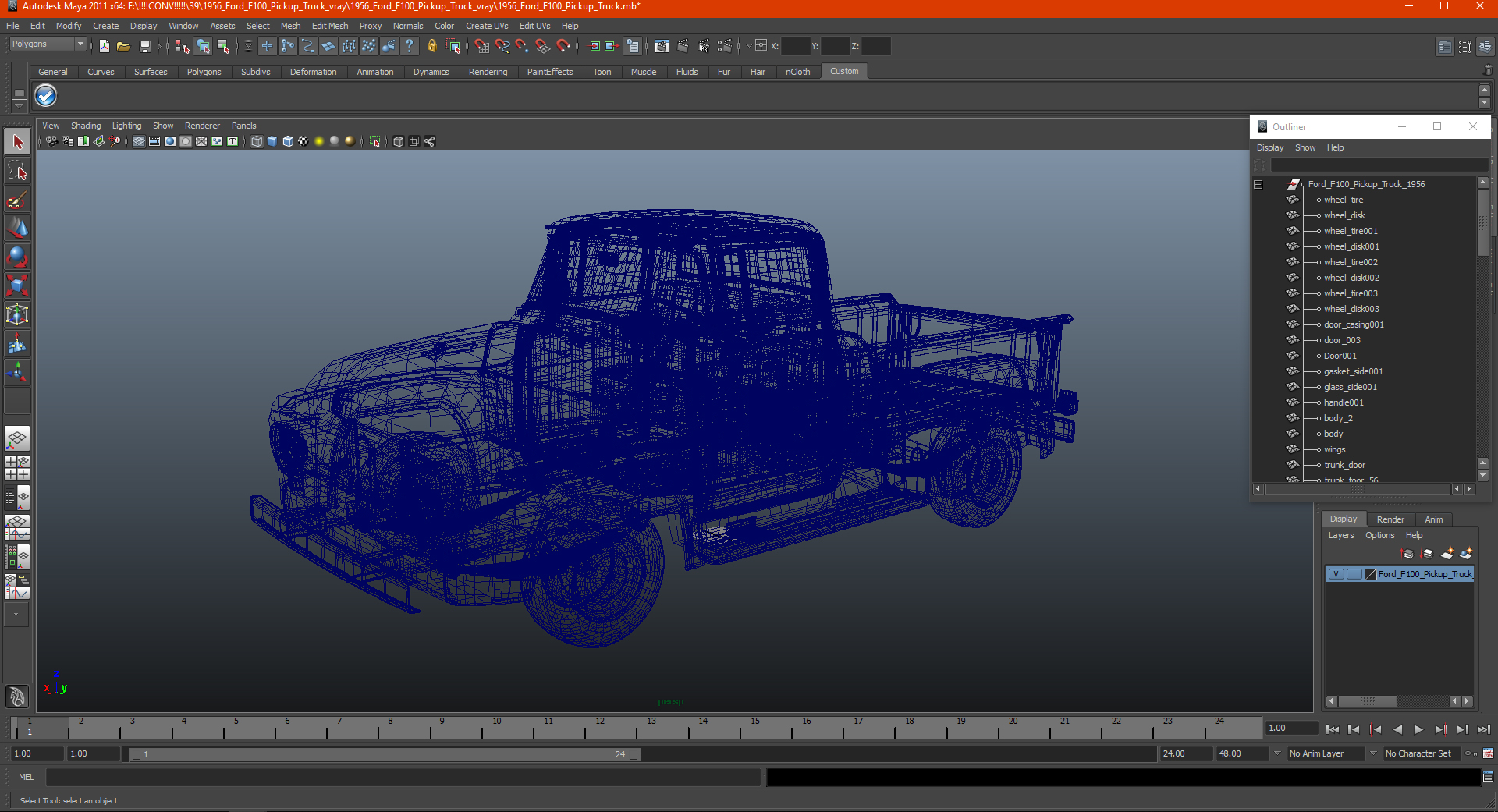 1956 Ford F100 Pickup Truck 3D
