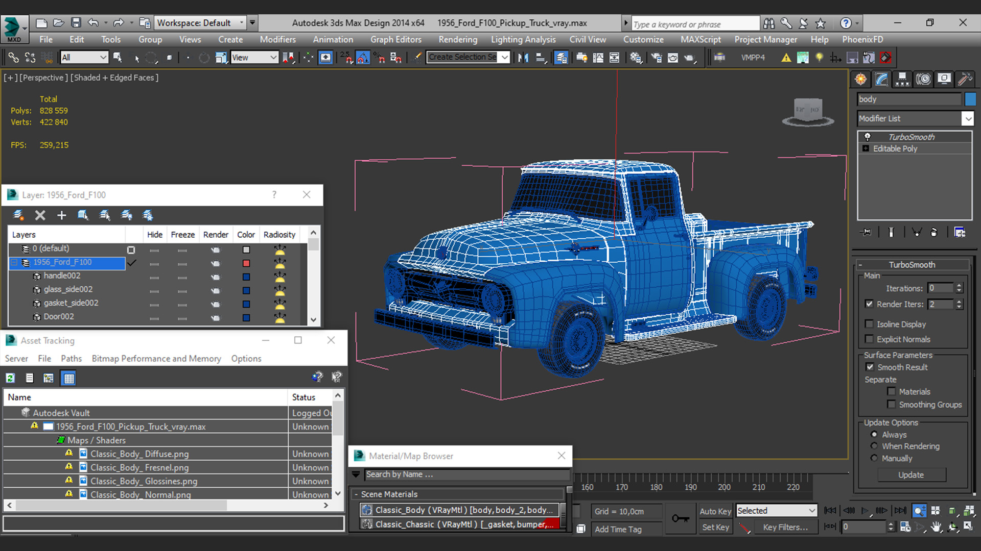 1956 Ford F100 Pickup Truck 3D