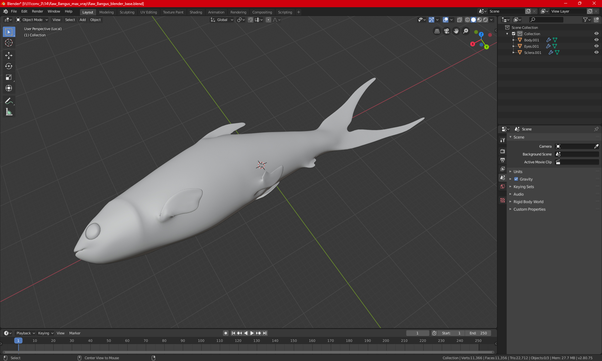 3D model Raw Bangus
