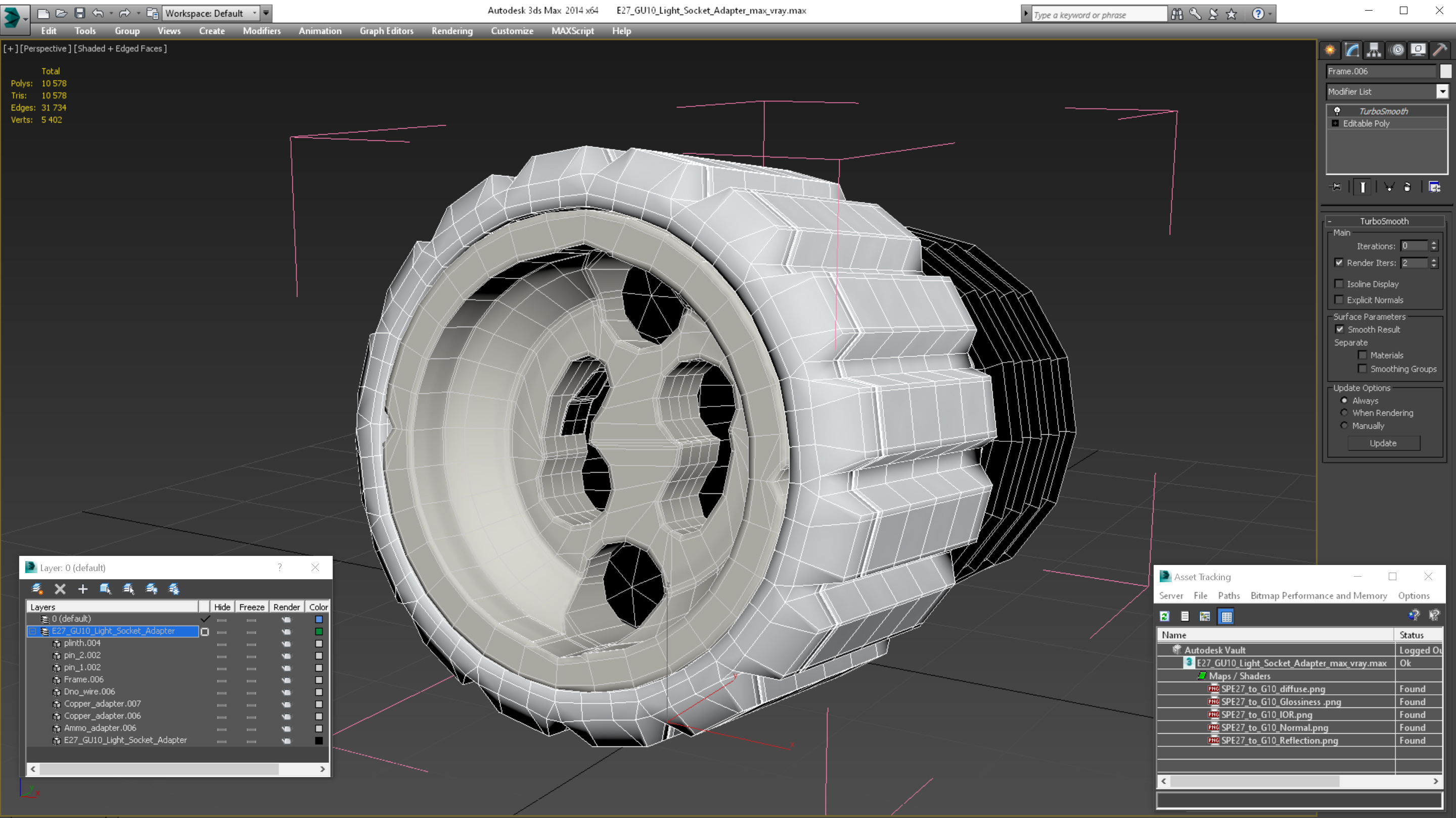 E27 GU10 Light Socket Adapter 3D model