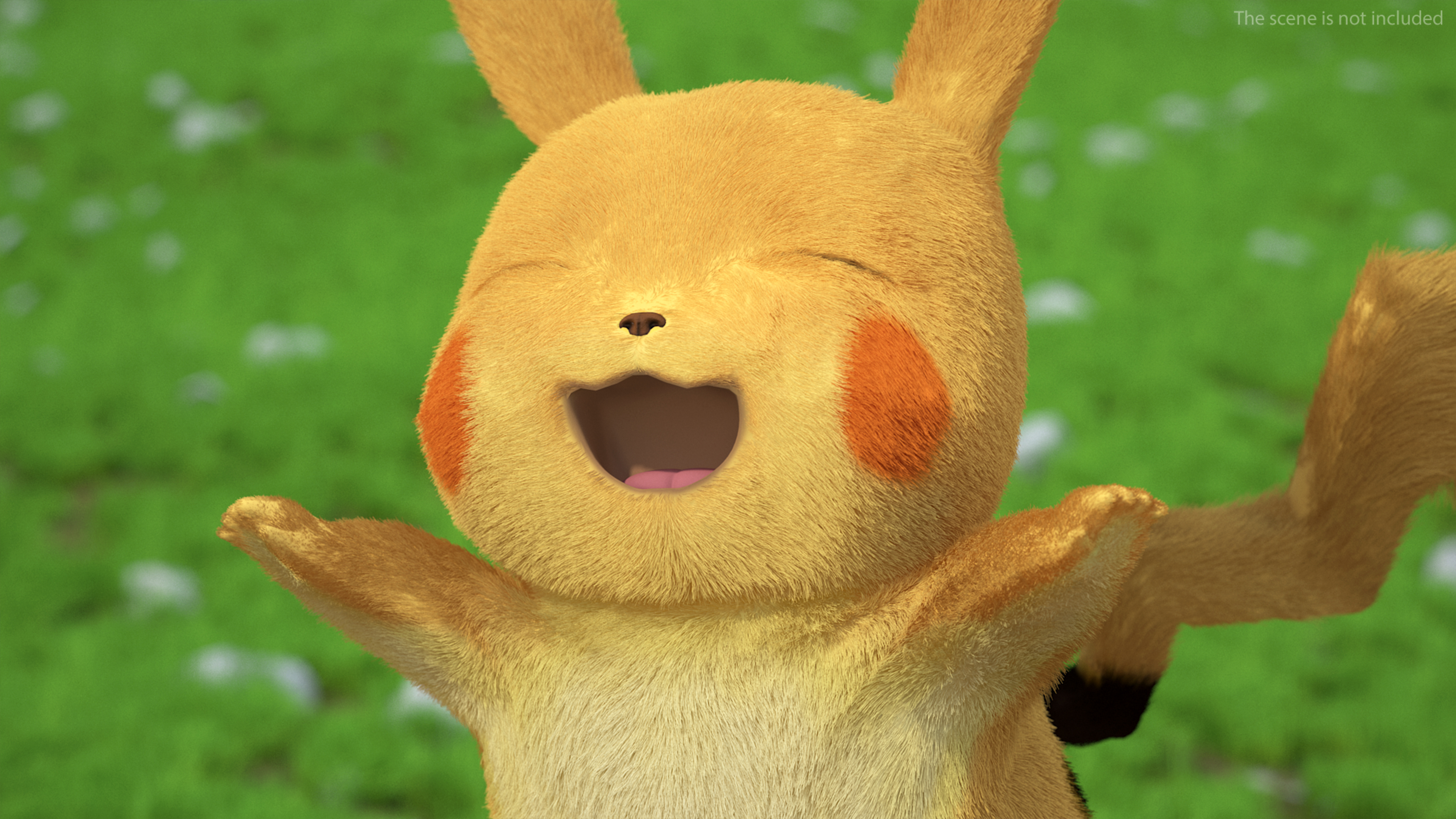 Happy Pikachu Character Fur 3D