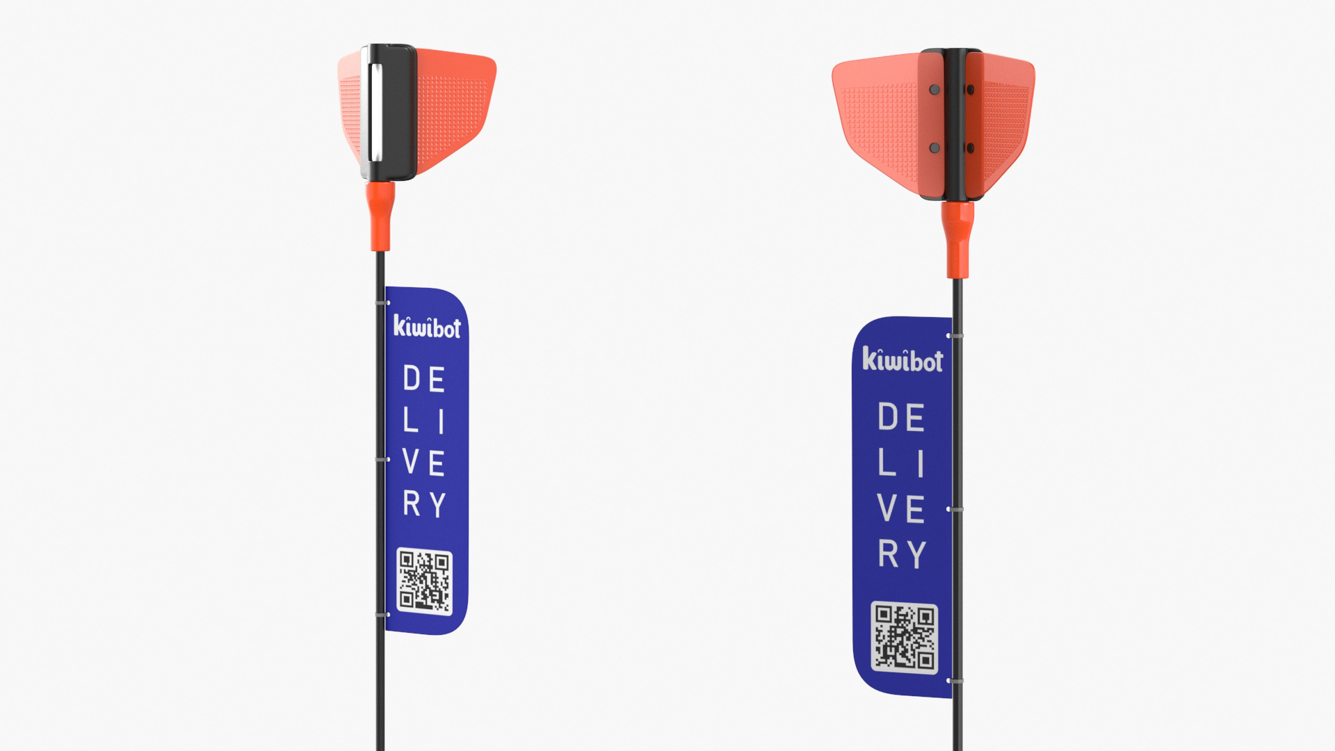 Blue Delivery Robot Kiwibot Rigged 3D model