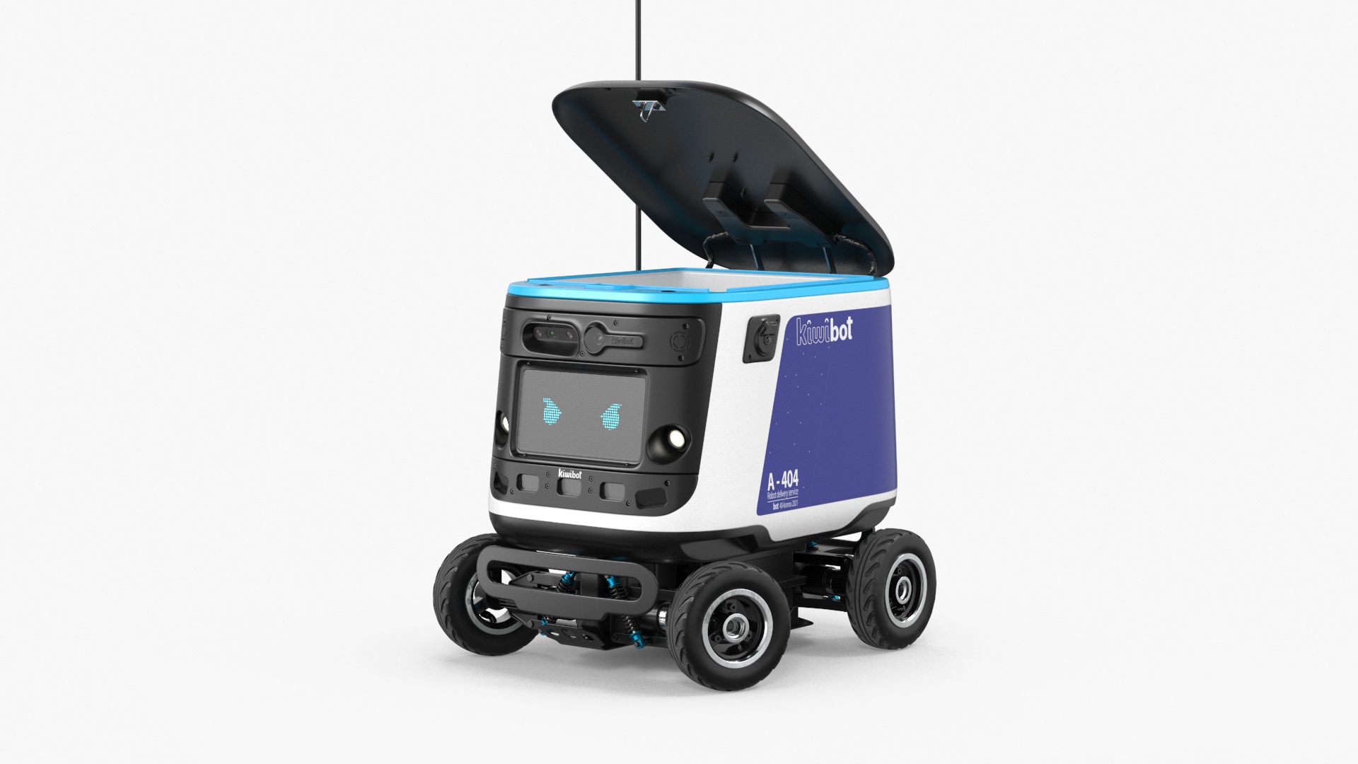 Blue Delivery Robot Kiwibot Rigged 3D model