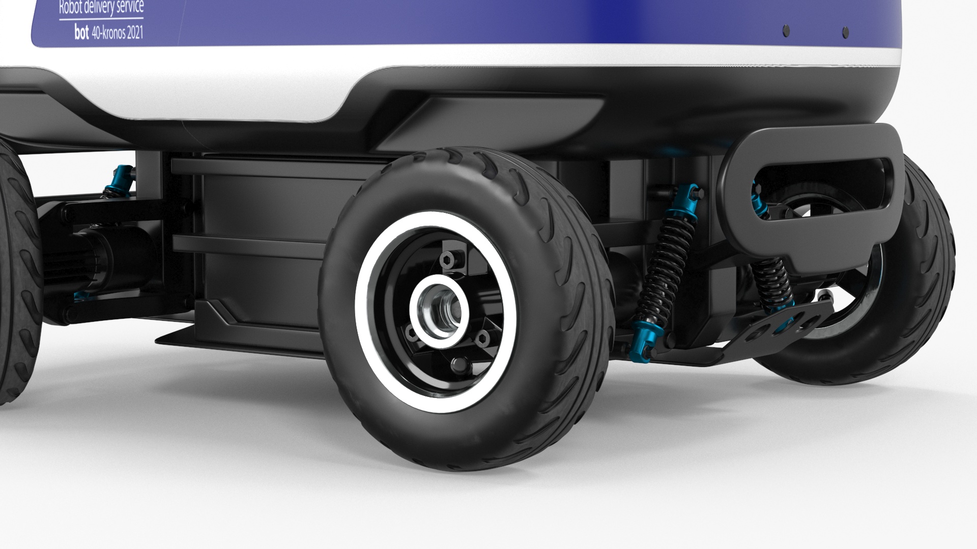 Blue Delivery Robot Kiwibot Rigged 3D model