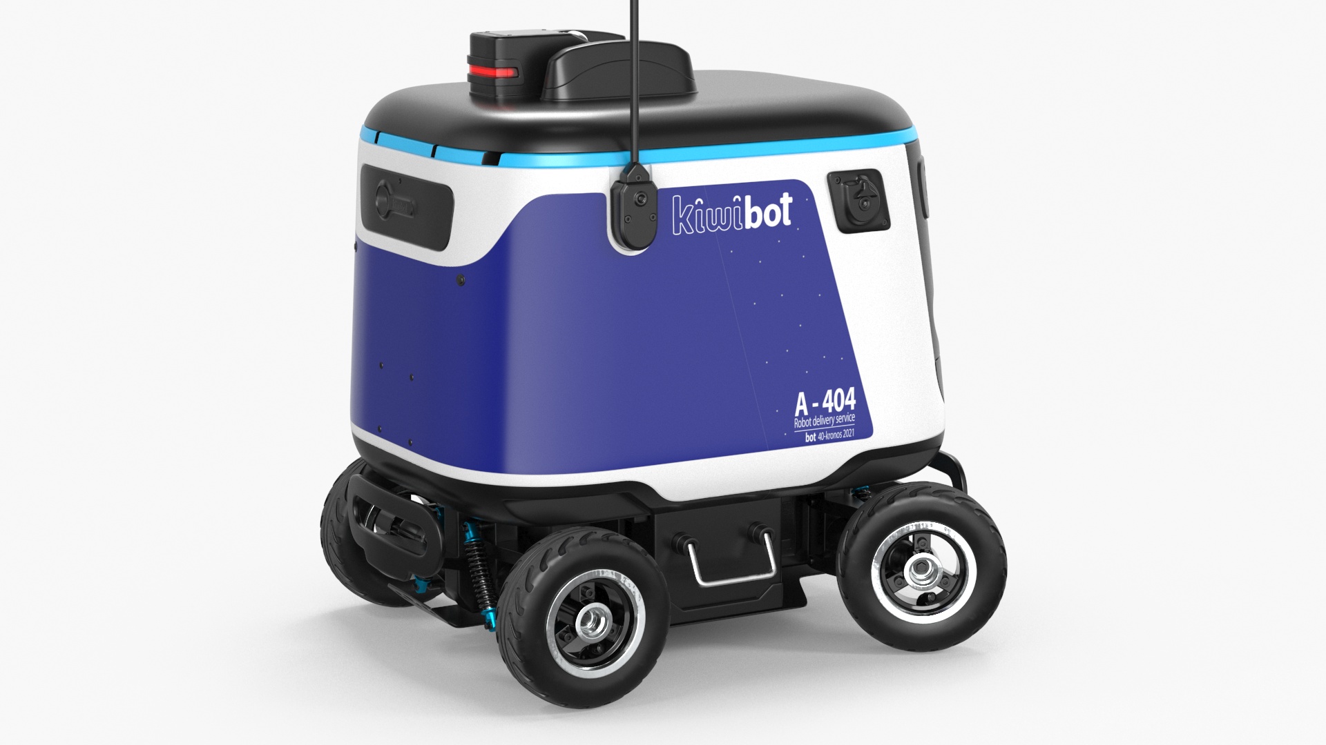 Blue Delivery Robot Kiwibot Rigged 3D model