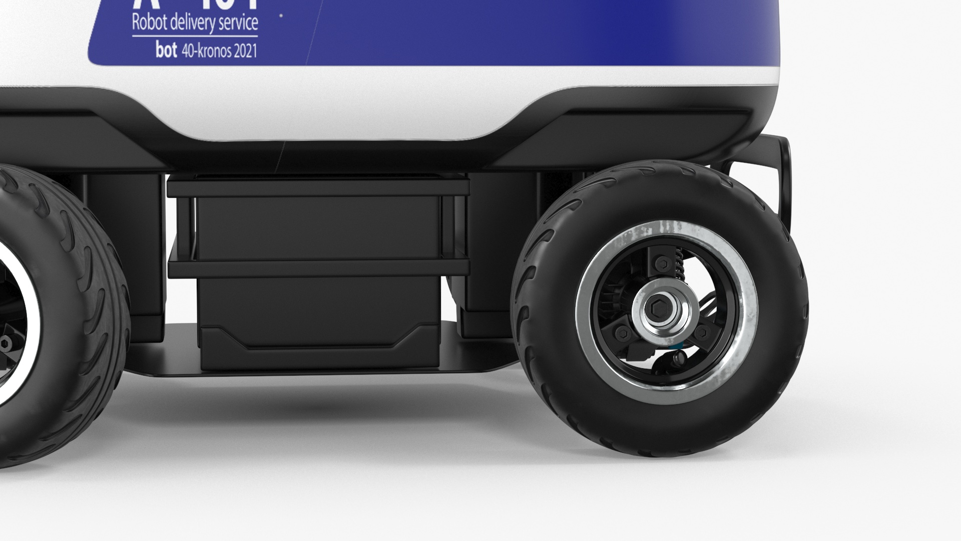 Blue Delivery Robot Kiwibot Rigged 3D model