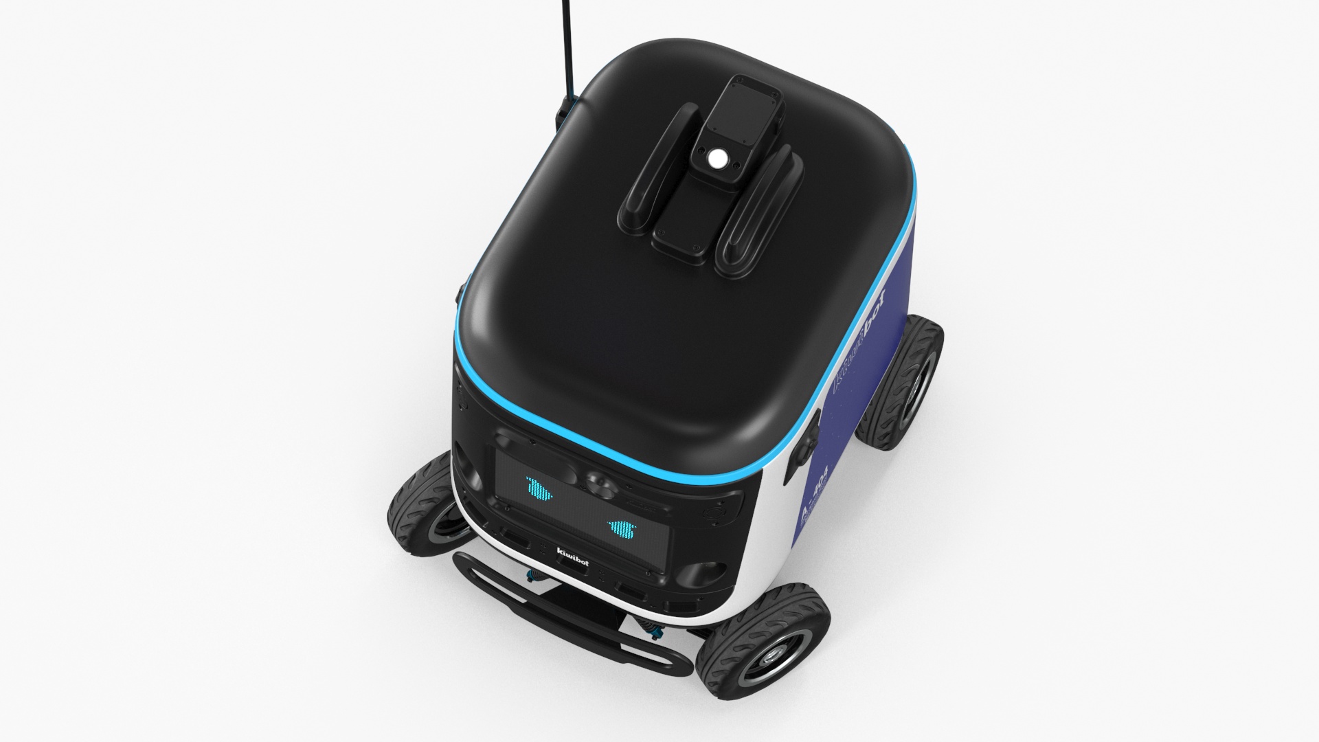 Blue Delivery Robot Kiwibot Rigged 3D model