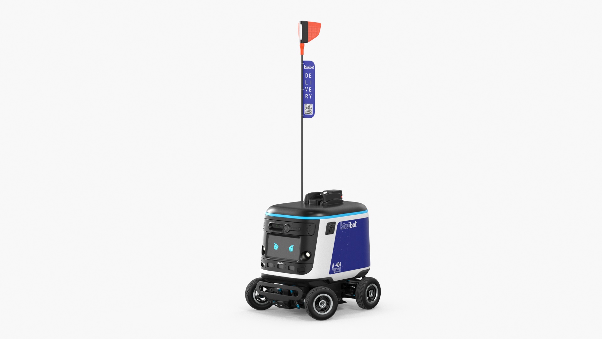 Blue Delivery Robot Kiwibot Rigged 3D model