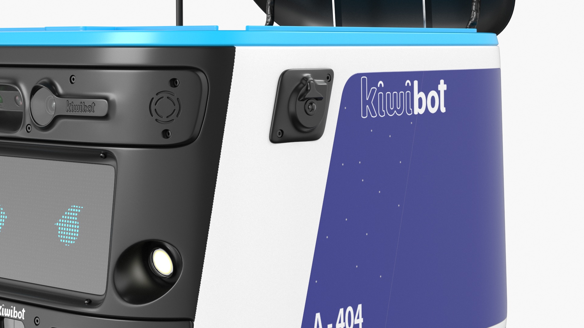 Blue Delivery Robot Kiwibot Rigged 3D model
