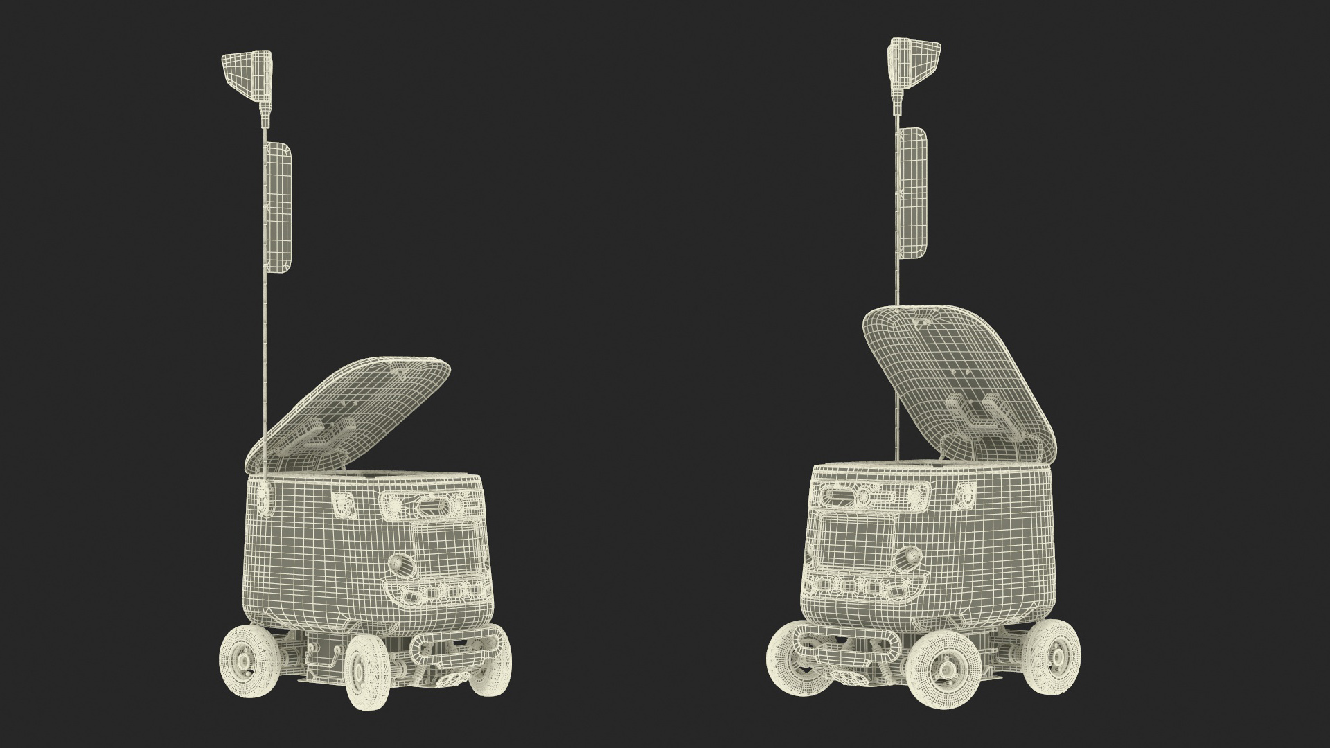 Blue Delivery Robot Kiwibot Rigged 3D model