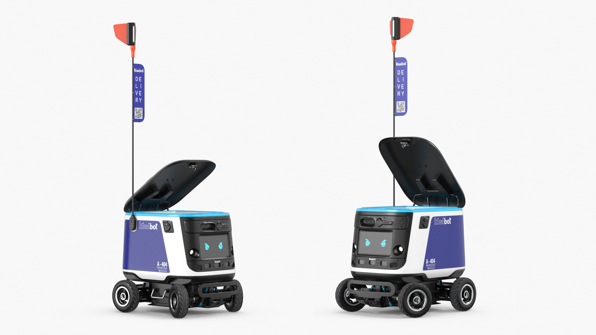 Blue Delivery Robot Kiwibot Rigged 3D model