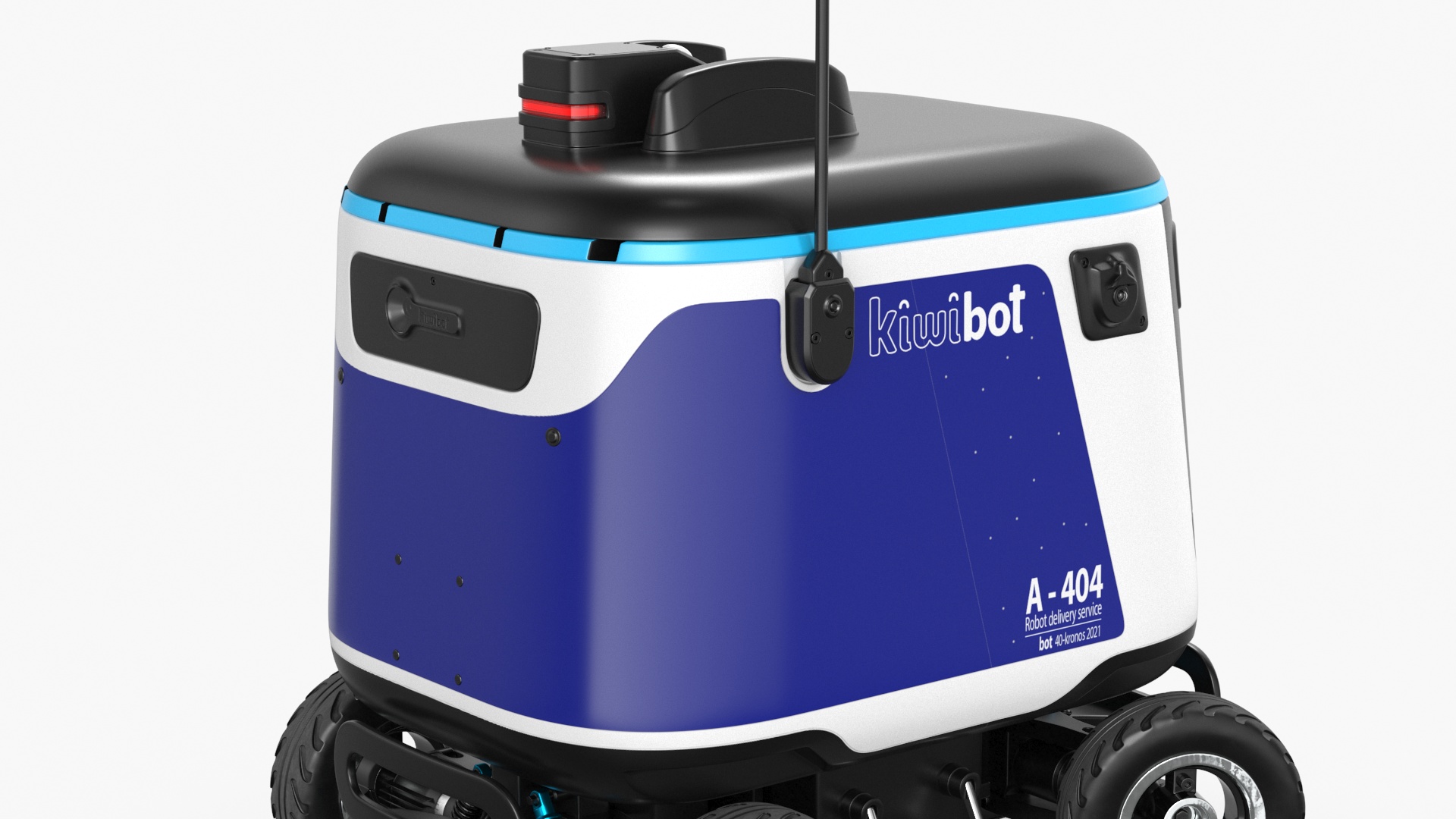 Blue Delivery Robot Kiwibot Rigged 3D model