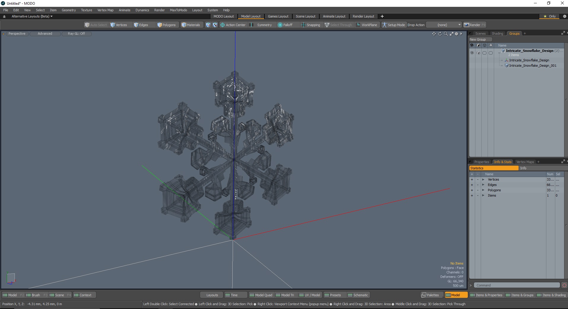 3D Intricate Snowflake Design