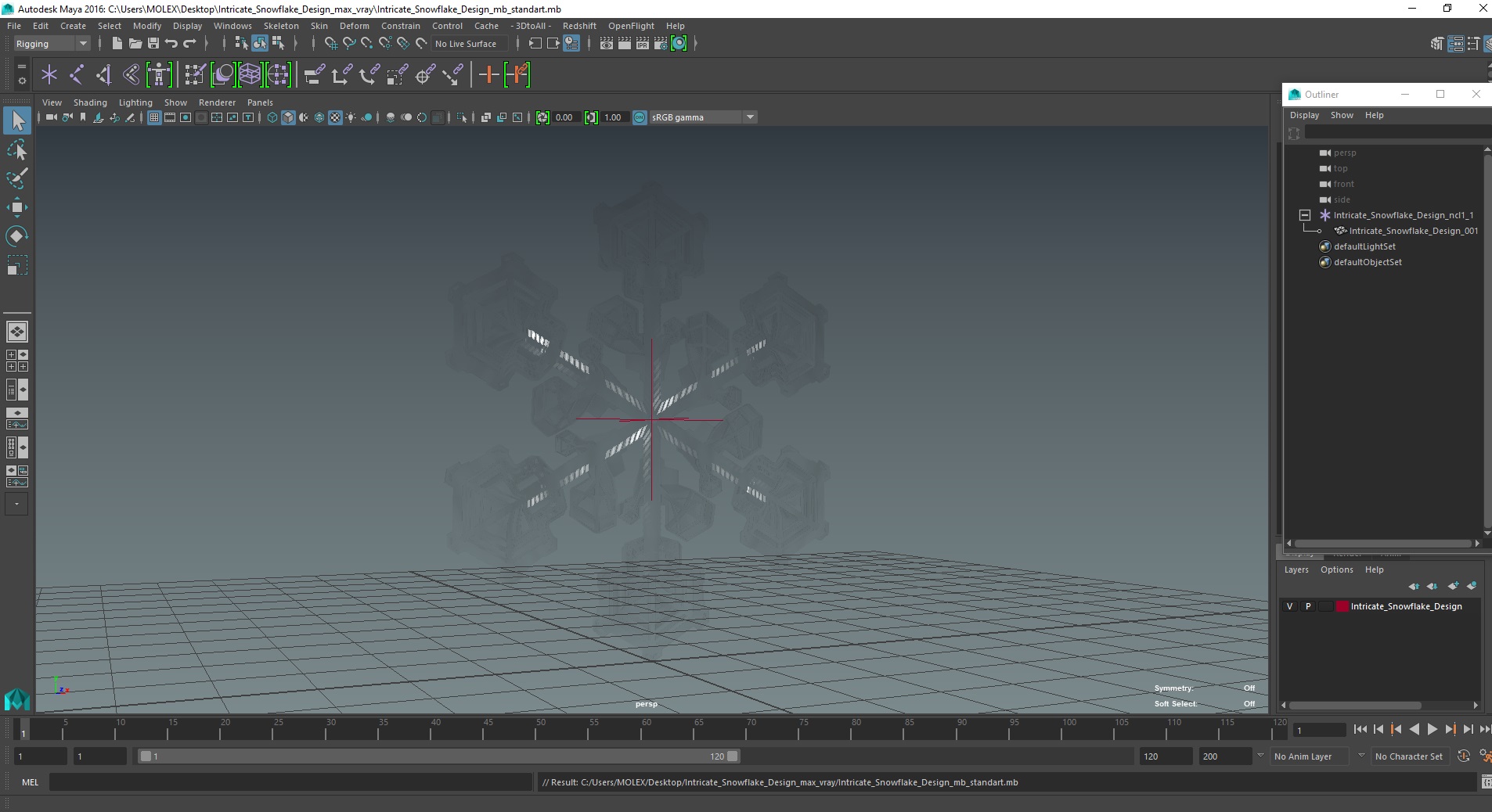 3D Intricate Snowflake Design